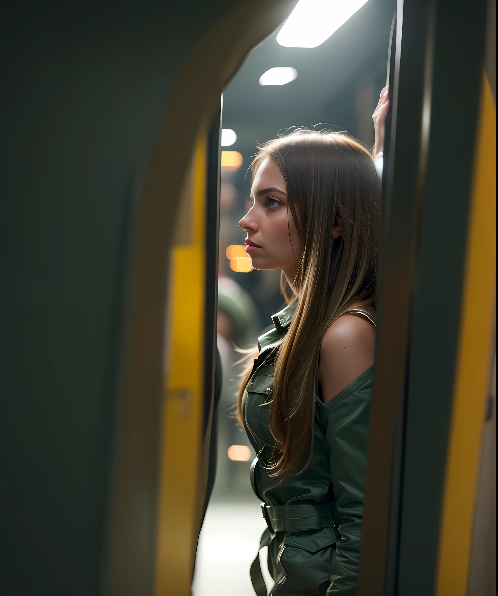 glamour style,

masterpiece, best quality, 8k, artstation, sharp focus, ultrarealistic, high details,
raw photo portrait of

prepper girl inside secret underground base
(escaping from evil solders), lot of drama and action,

(medium shot),
(((backround defocused))):1.7, (((depth of field))):1.8