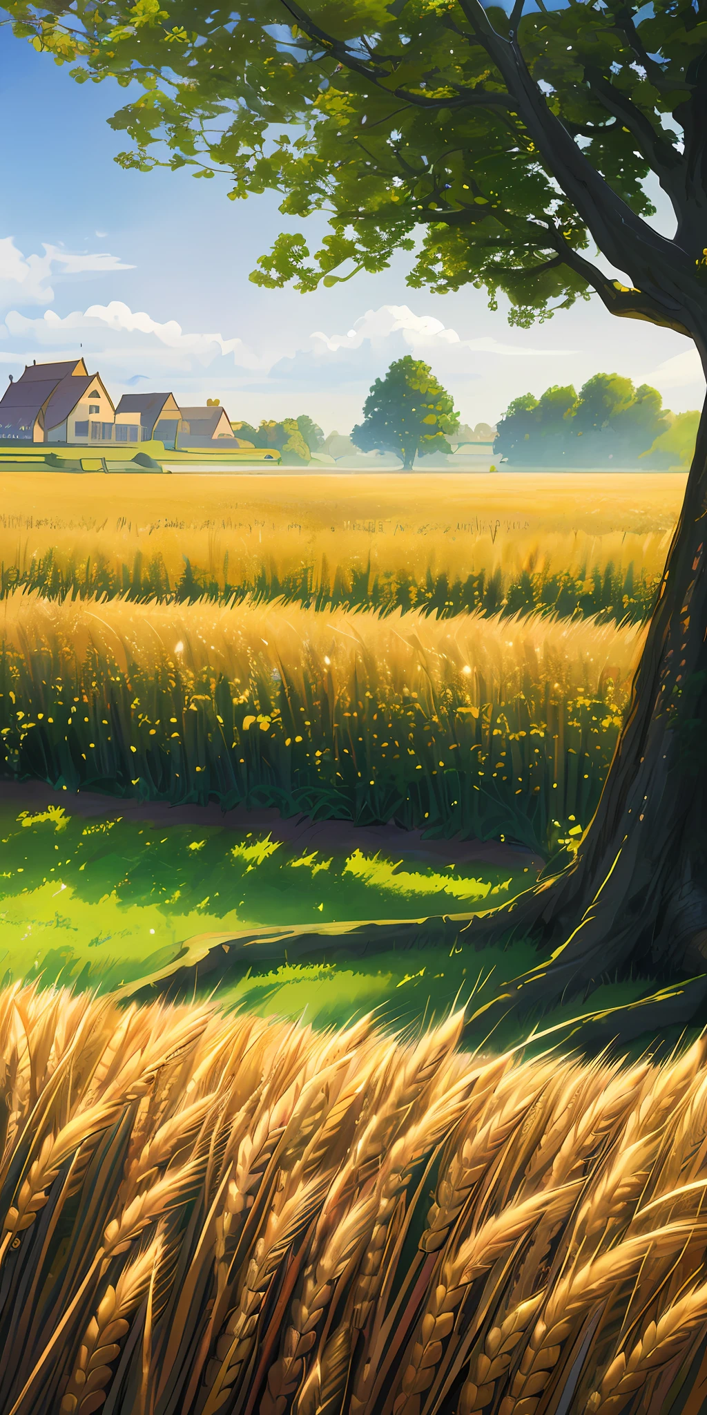 Masterpiece, best quality, (very detailed CG unified 8k wallpaper) (best quality), (best illustration), (best shade) nature harvest wheat , super detailed --v6