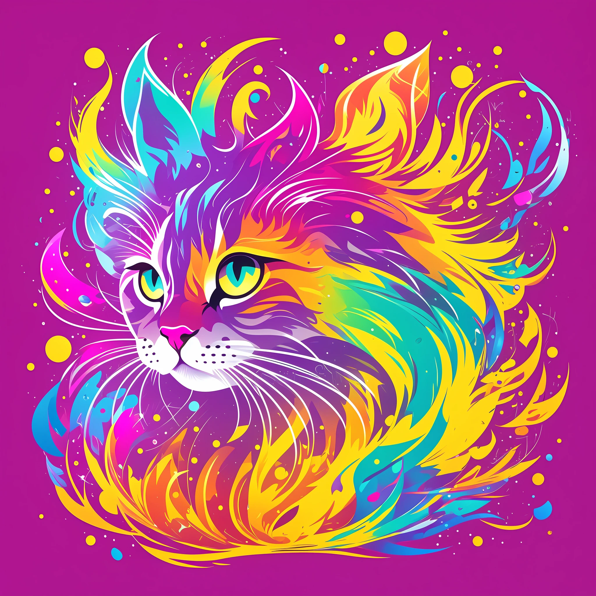 [Splash style cat] + [Solid white background] + [Vector illustration, dynamic brush strokes] + [Graphics Engine Leonardo Diffusion, Rendering Engine Leonardo style, 2D,   Prompt Magic v2, 2024x2024 Px, Guidance Scale 7,  Strength 0.4 --auto --s2