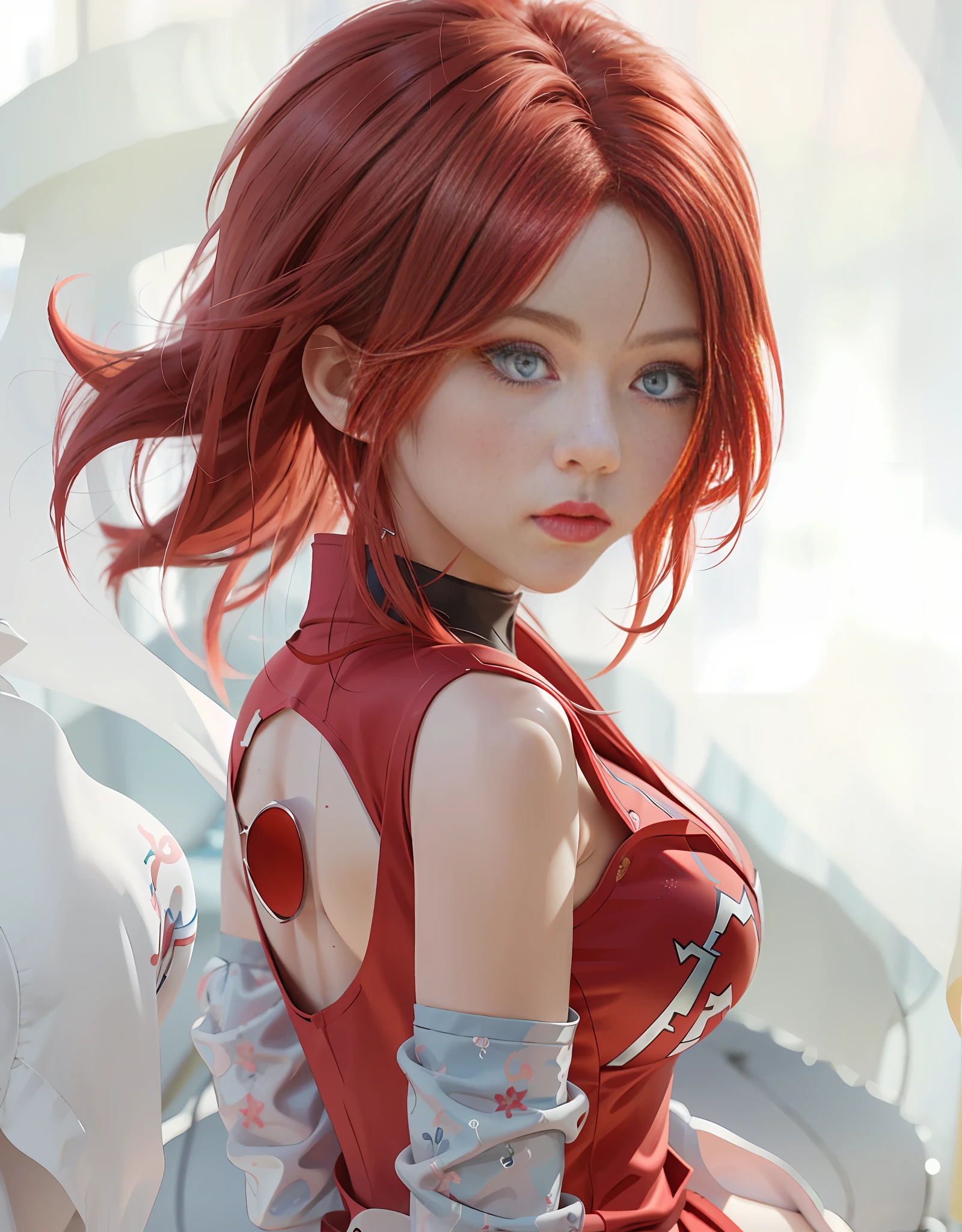 anime girl with red hair and blue eyes in a red dress, sakura haruno, haruno sakura, anime girl, anime style character, an anime girl, made with anime painter studio, anime woman, anime character, young anime girl, female anime character, (anime girl), anime style art, painted in anime painter studio, she has red hair, beautiful anime girl, perfect eyes, looking at viewers,