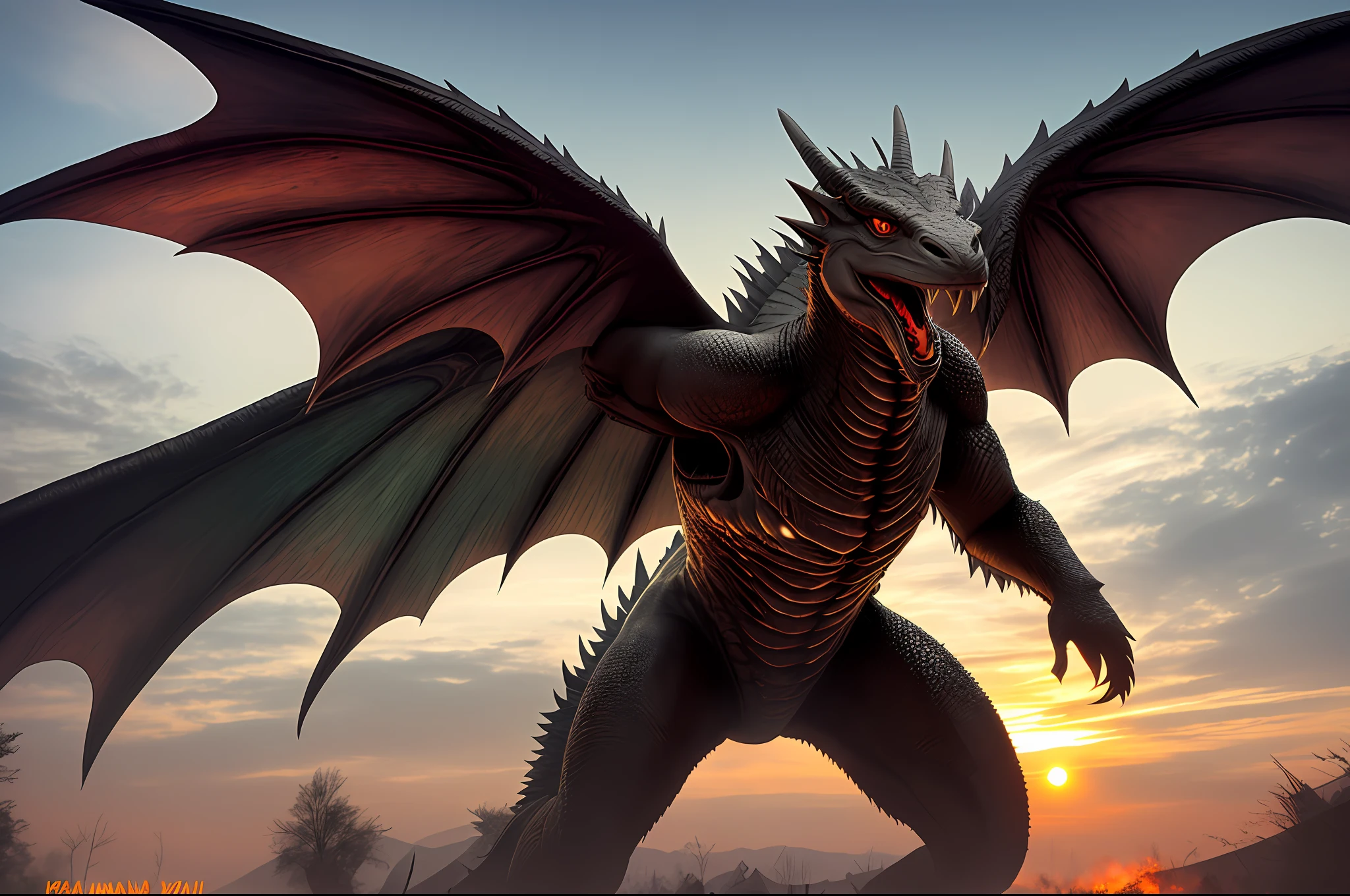 dragon, monster, huge, evil, enemy, wings, fear, 8k, photography, real,