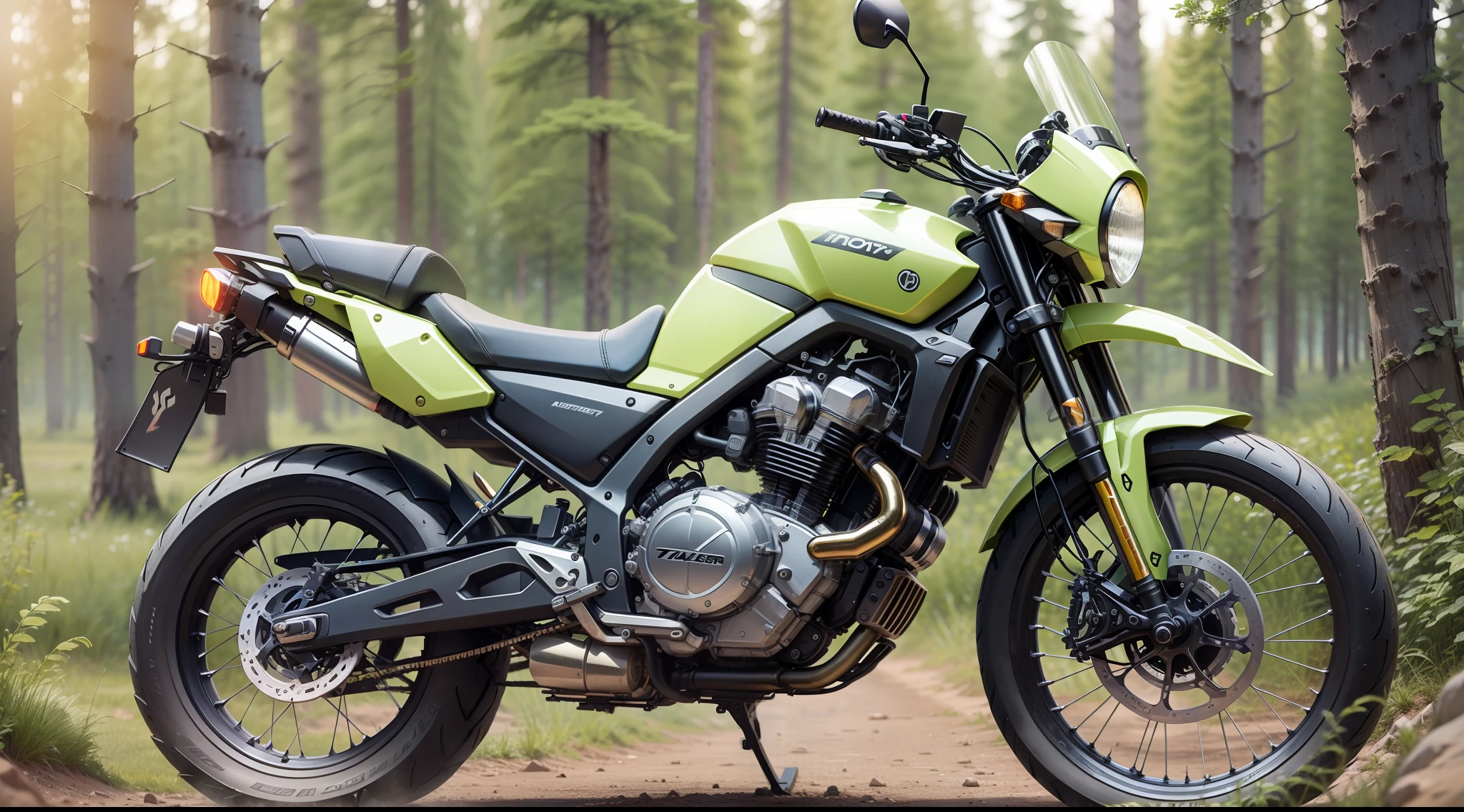 A 750 displacement motorcycle, big trail style