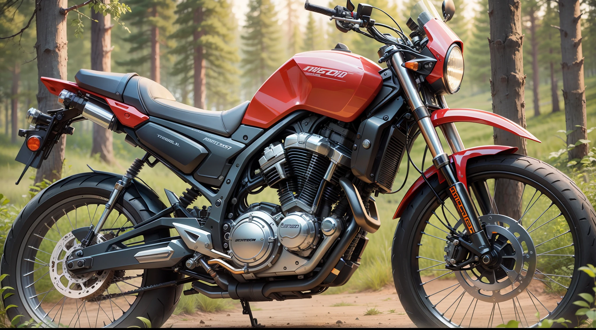 A 750 displacement motorcycle, big trail style