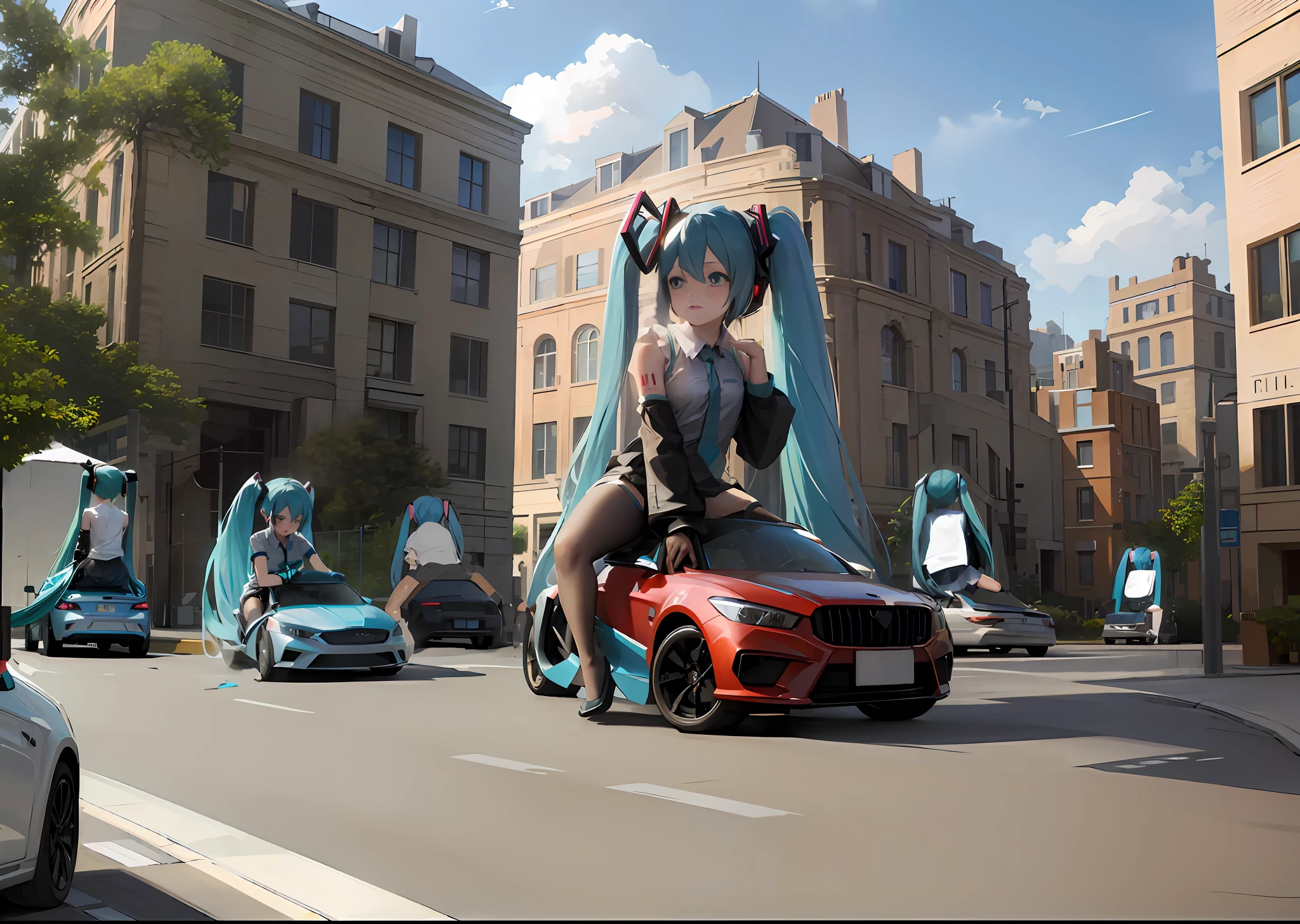 Hatsune Miku,Face facing forward, expressionless,