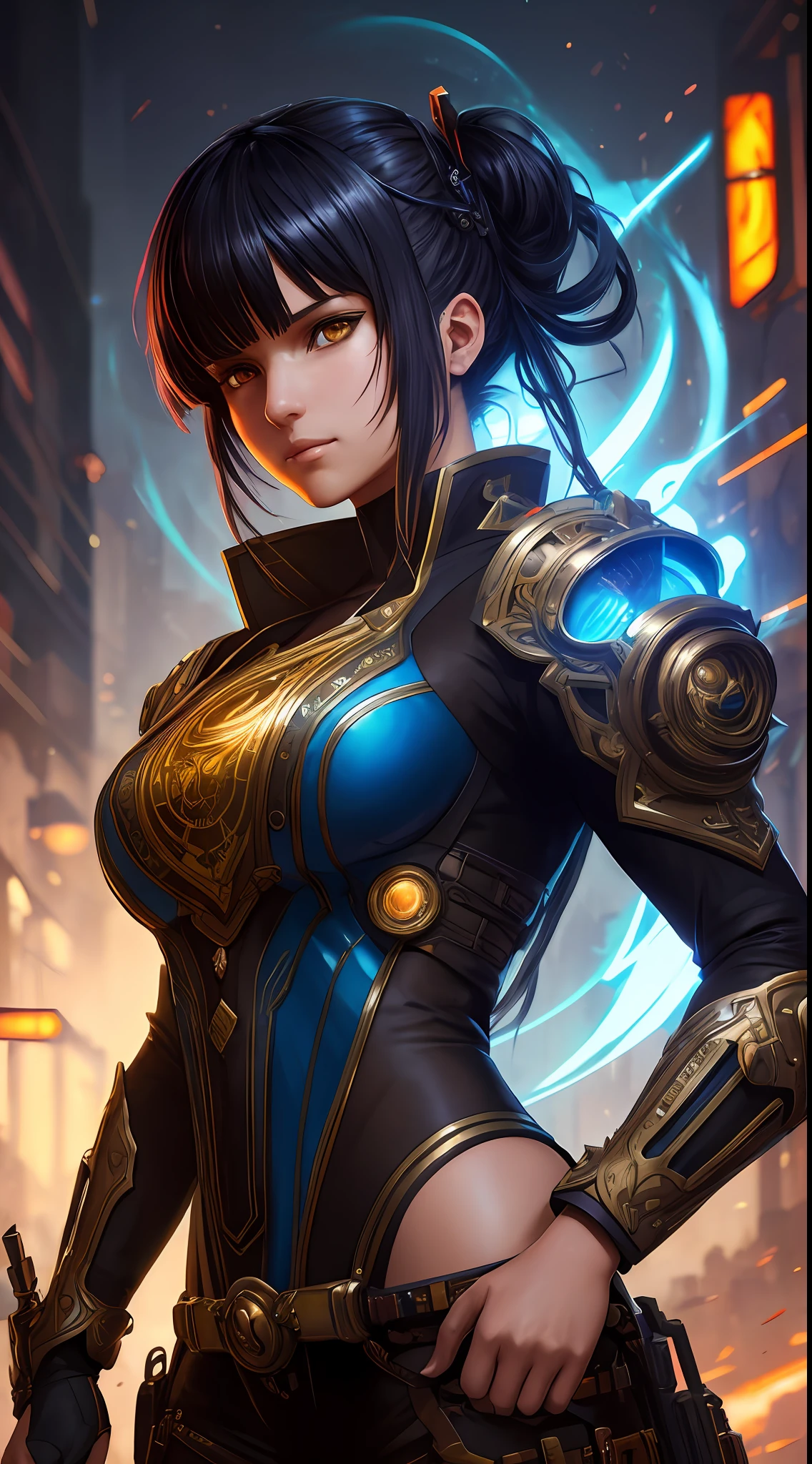 /imagine prompt:Insanely detailed photograph of a beautiful cyberpunk Nekomata catgirl, fringe and bangs multicolor hairstyle, intricate eyes, goggles, one face, cyber armor, hyperdetailed painting, 32k resolution concept art by Greg Rutkowski, Artgerm, WLOP, Alphonse Mucha dynamic lighting hyperdetailed intricately detailed Splash art trending on Artstation triadic colors Unreal Engine 5 volumetric lighting