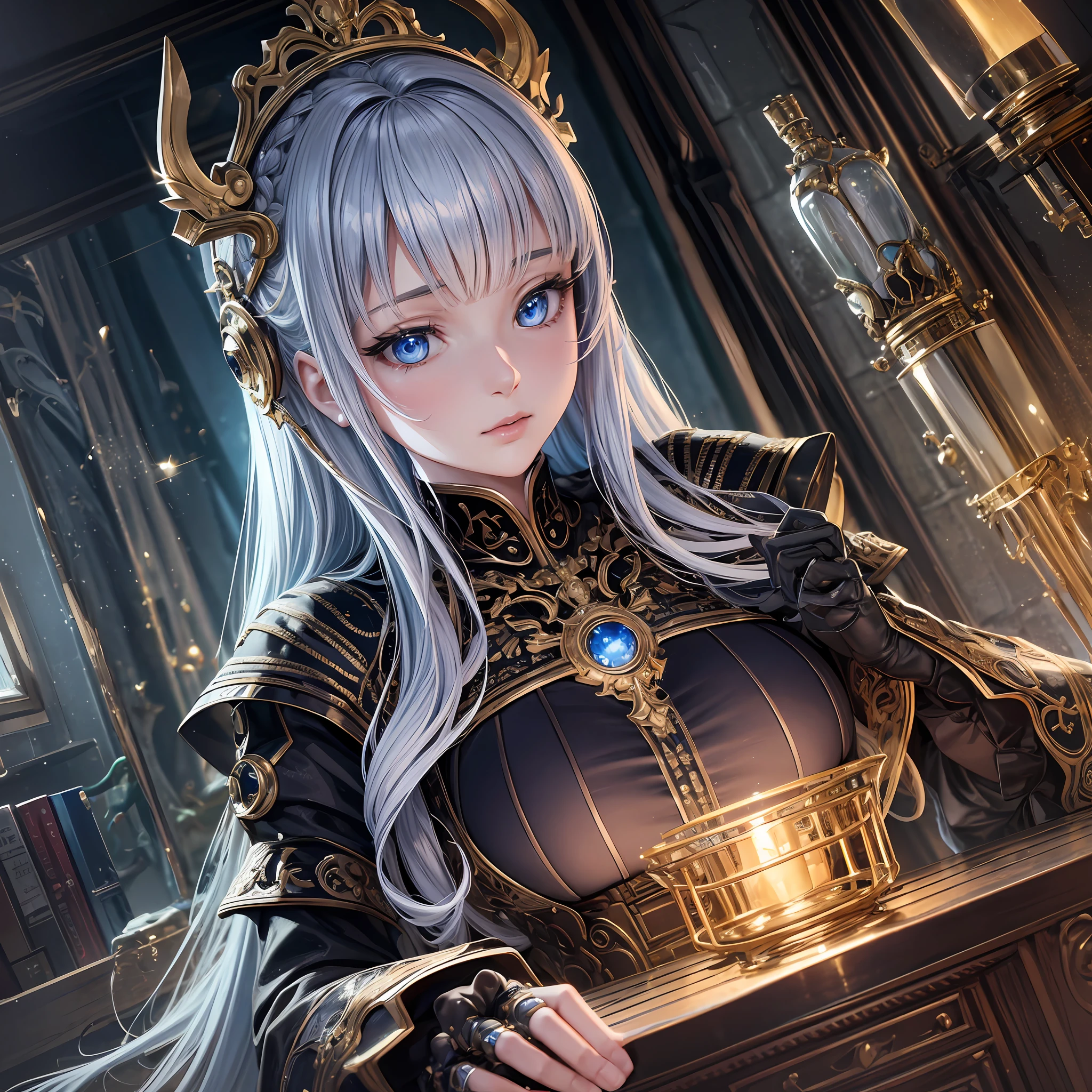 Intricate, beautiful and meticulous water, burning, winter, queen, robot girl, doll, visible through hair movie lighting, intricate, cinematic details realistic background, (8k, best quality, masterpiece: 1.2), super detailed, masterpiece, realistic lighting, masterpiece, best quality, official art, very detailed CG unified 8k wallpaper, --auto --s2