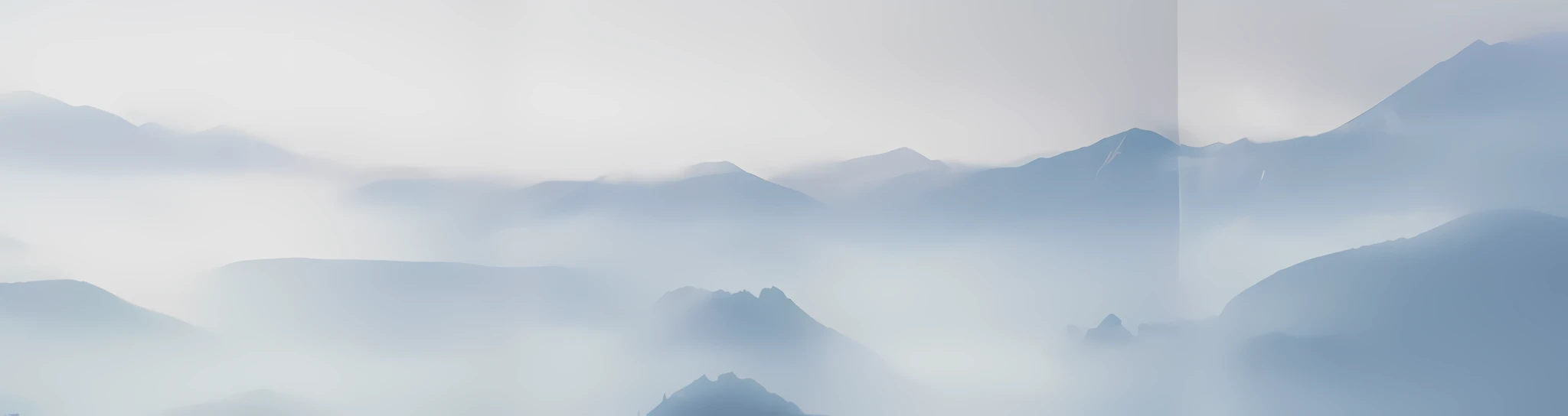 light blue fog, mountains in fog background, rinko kawanouchi, mist, mountains in background, misty mountains, spirit light blue mist, mist, layered fog, ( ( fog ) ) --auto --s2