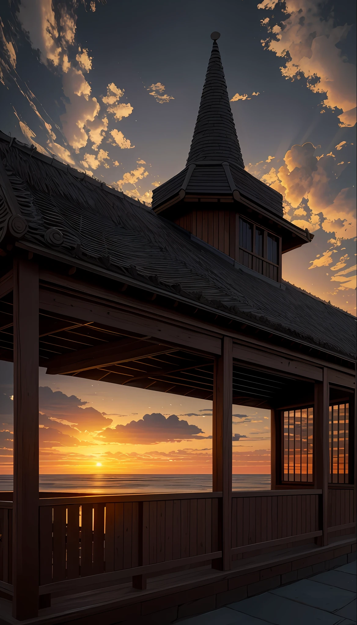 highres, imagination, (realistic), clear skies, composition, sunset, (hdr:1.5), outdoors, intricate details,