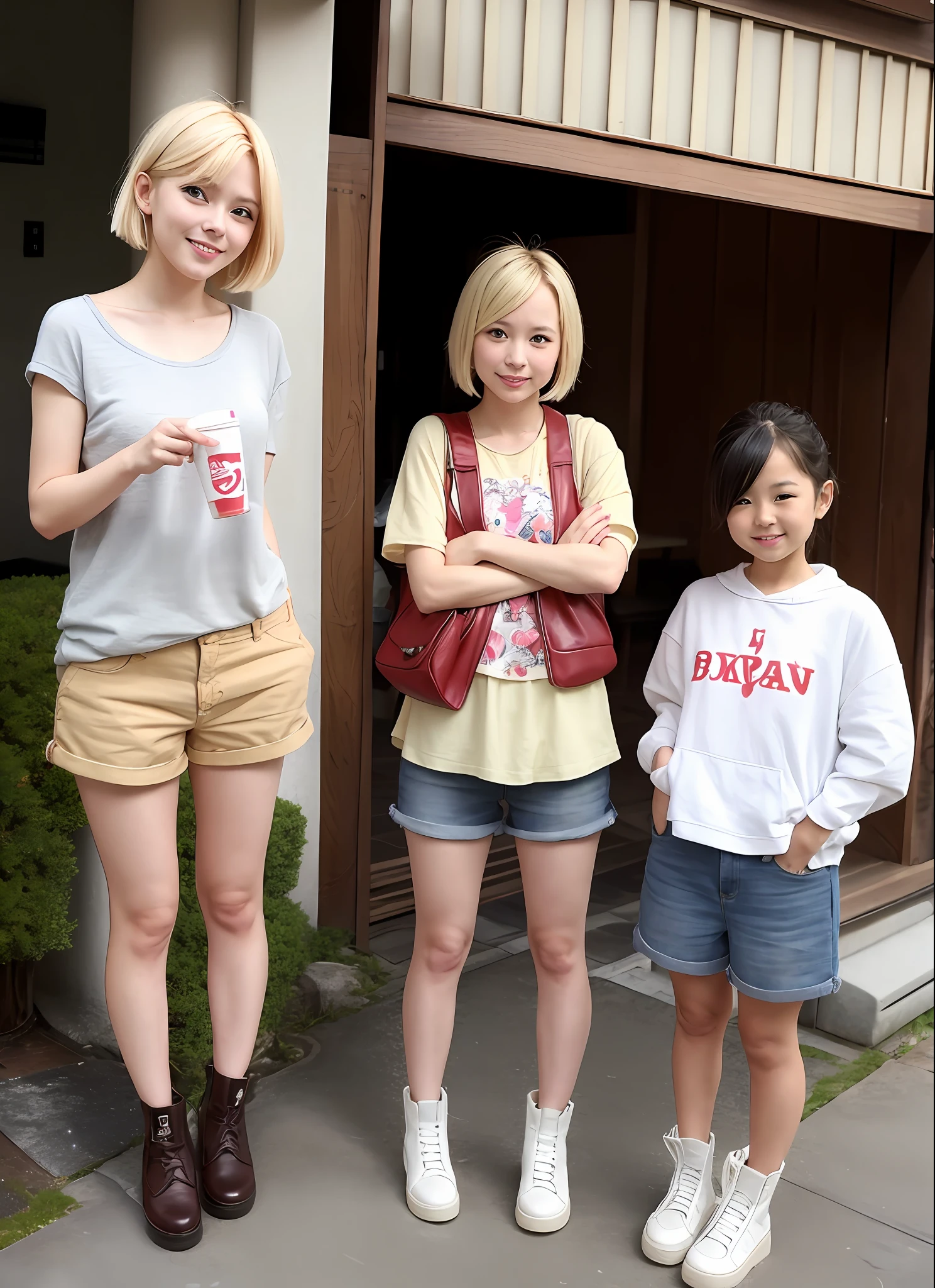 beauties, shorts, short boots, blondes, Japan,