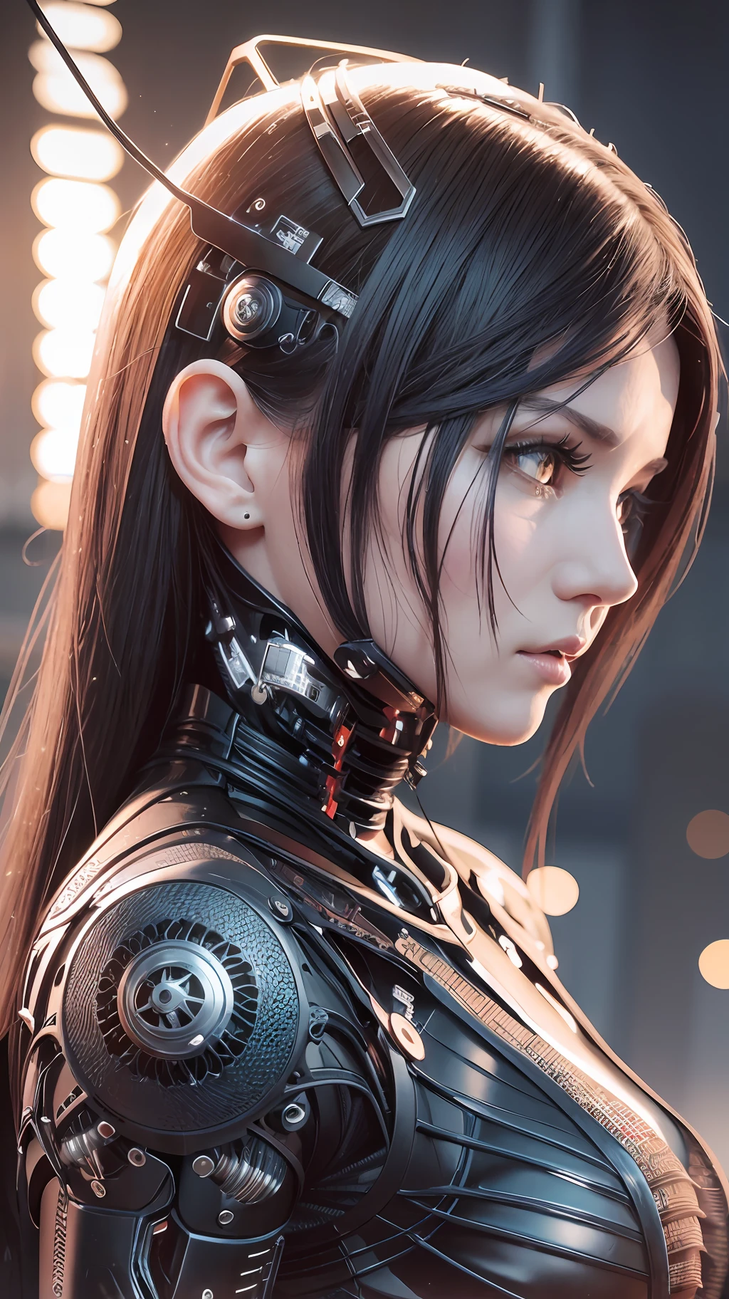 Character Sheet, complex 3d render ultra detailed of a beautiful CIBO FAN ART BLAME MANGA woman android face, cyborg, robotic parts, beautiful studio soft light, rim light, vibrant details, luxurious cyberpunk, lace, hyper realistic, anatomical, facial muscles, cable electric wires, microchip, elegant, beautiful background, octane render, H.R. Giger style --auto --s2