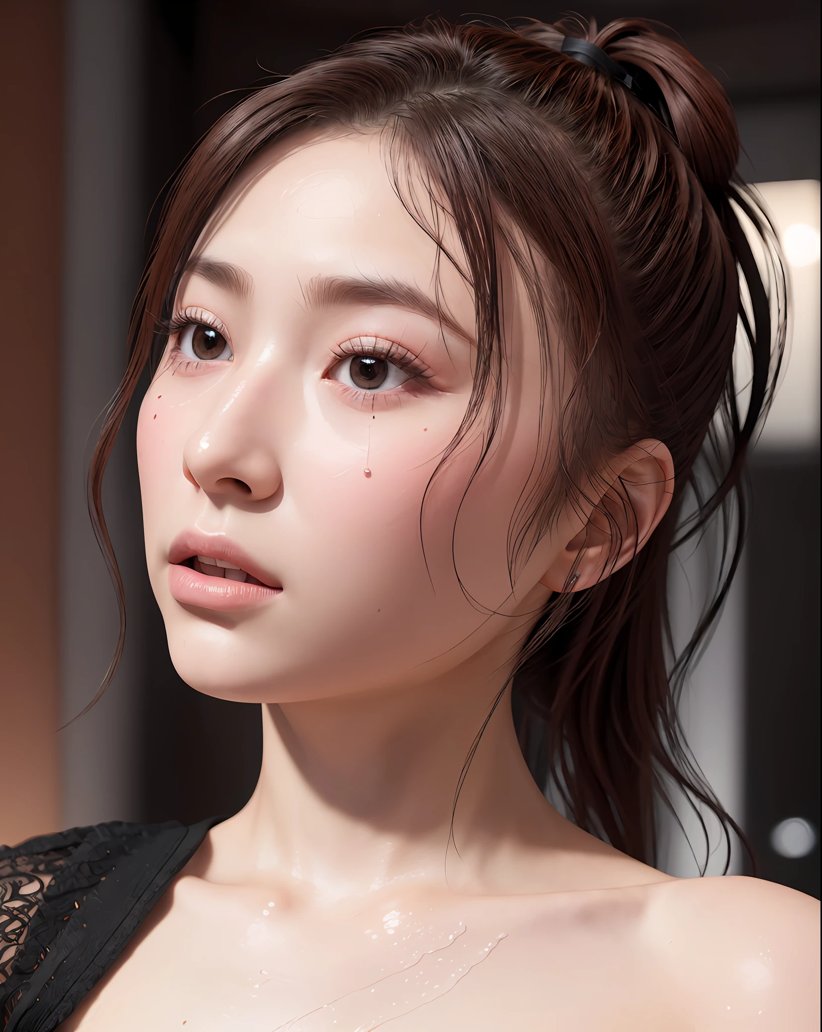 head, complex 3d rendering ultra detail, 1girl, (nsfw), looking viewer, (PureErosFace_V1:0.6), 18 years old, black ponytail, wet hair, (aside from white panties:1.2), pure, real human skin, small breasts,pure pink,vivid details, hyper-realistic, beautiful background (room:1.2), octane rendering, 8k, top quality, masterpiece, very delicate and beautiful, highly detailed CG, unity, wallpaper, (realistic, photorealistic: 1.37), amazing, fine detail, masterpiece, best quality, official art, highly detailed CG unity 8k wallpaper,