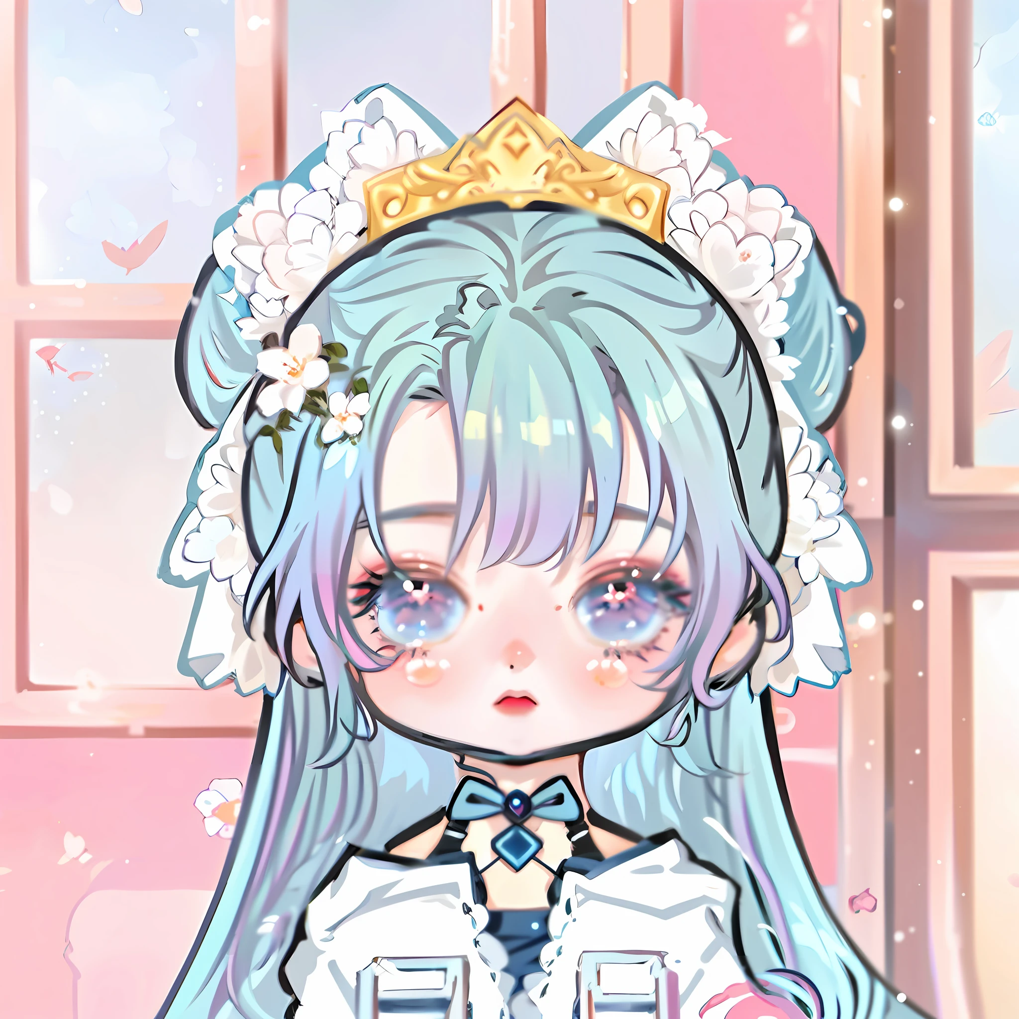 anime girl with blue hair and a white dress holding a pink rose, my dress up darling anime, mikudayo, inspired gacha club game, kawaii realistic portrait, cute anime style, hololive, 8k!!, cute art style, style of magical girl, ((wearing aristocrat robe)), anime moe artstyle, anime girl with teal hair
