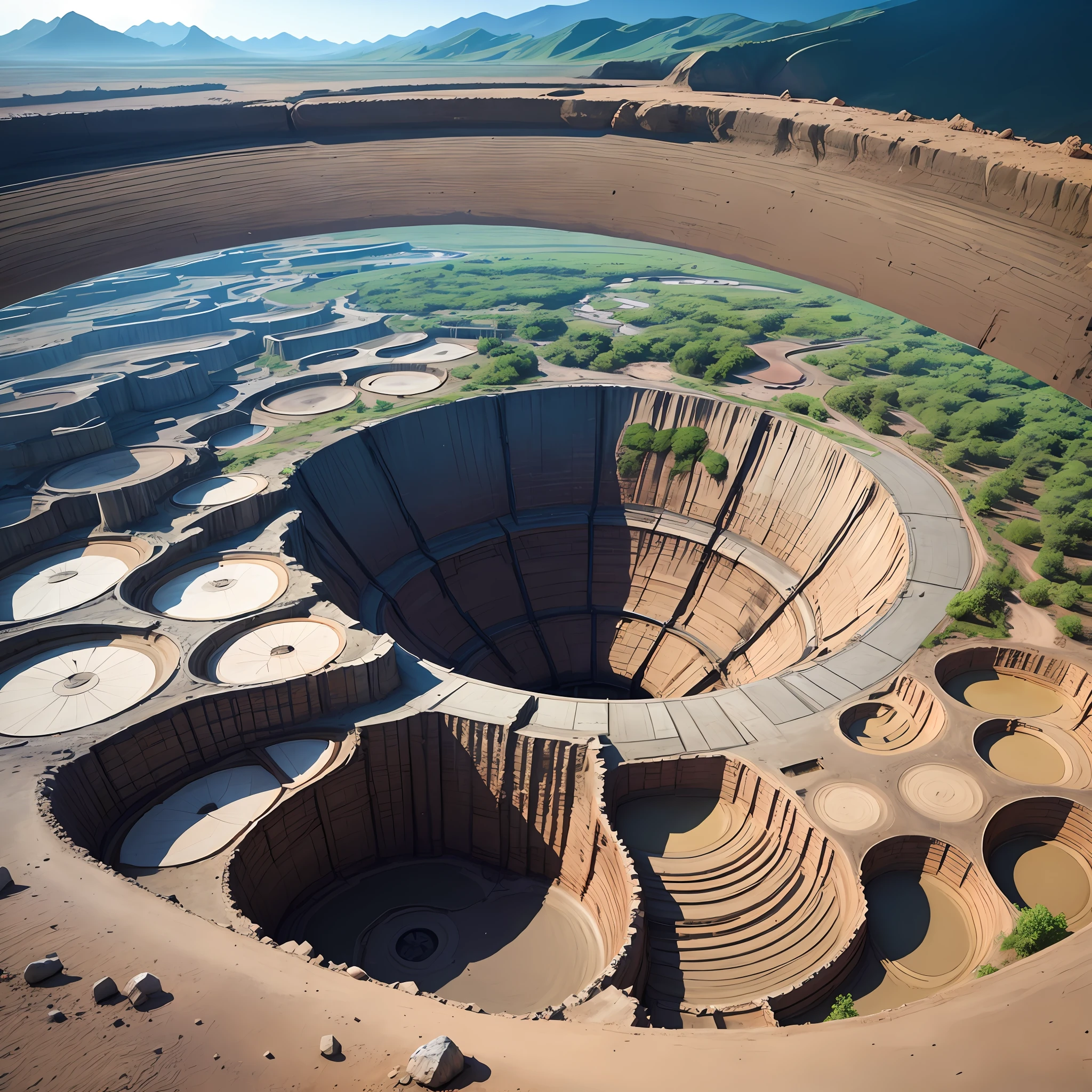 Huge potholes