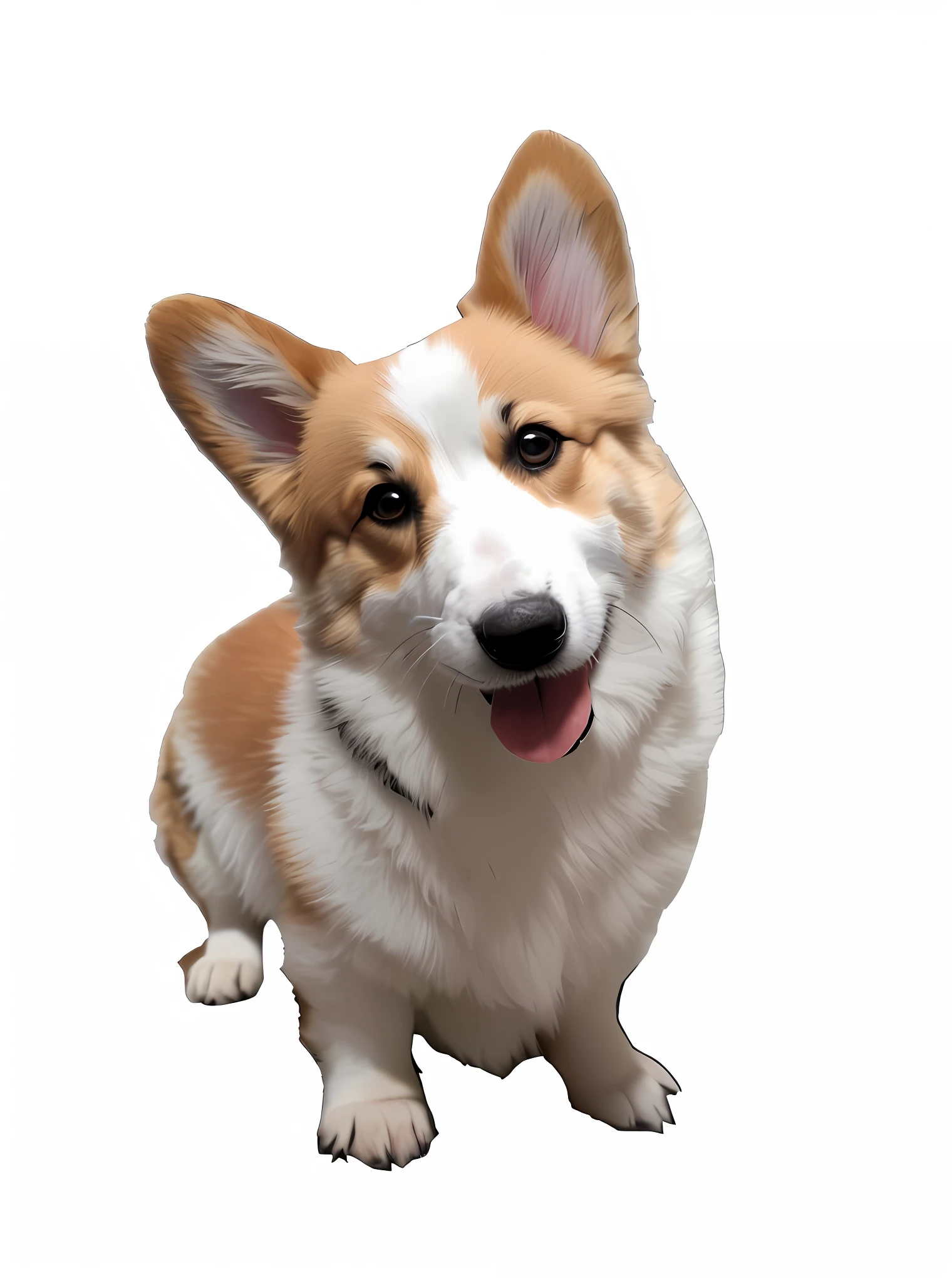 There is a dog sitting down with his tongue out, cute corgi, corgi, corgi astronaut, corgi, corgi with [angel wings] !!, telegram sticker depicting corgi made of fire, breed corgi and graffiti mix, high quality portrait, corgi in no man's sky, on clear background, smol, sparkling, cute dog, doggy, background on grass --auto --s2