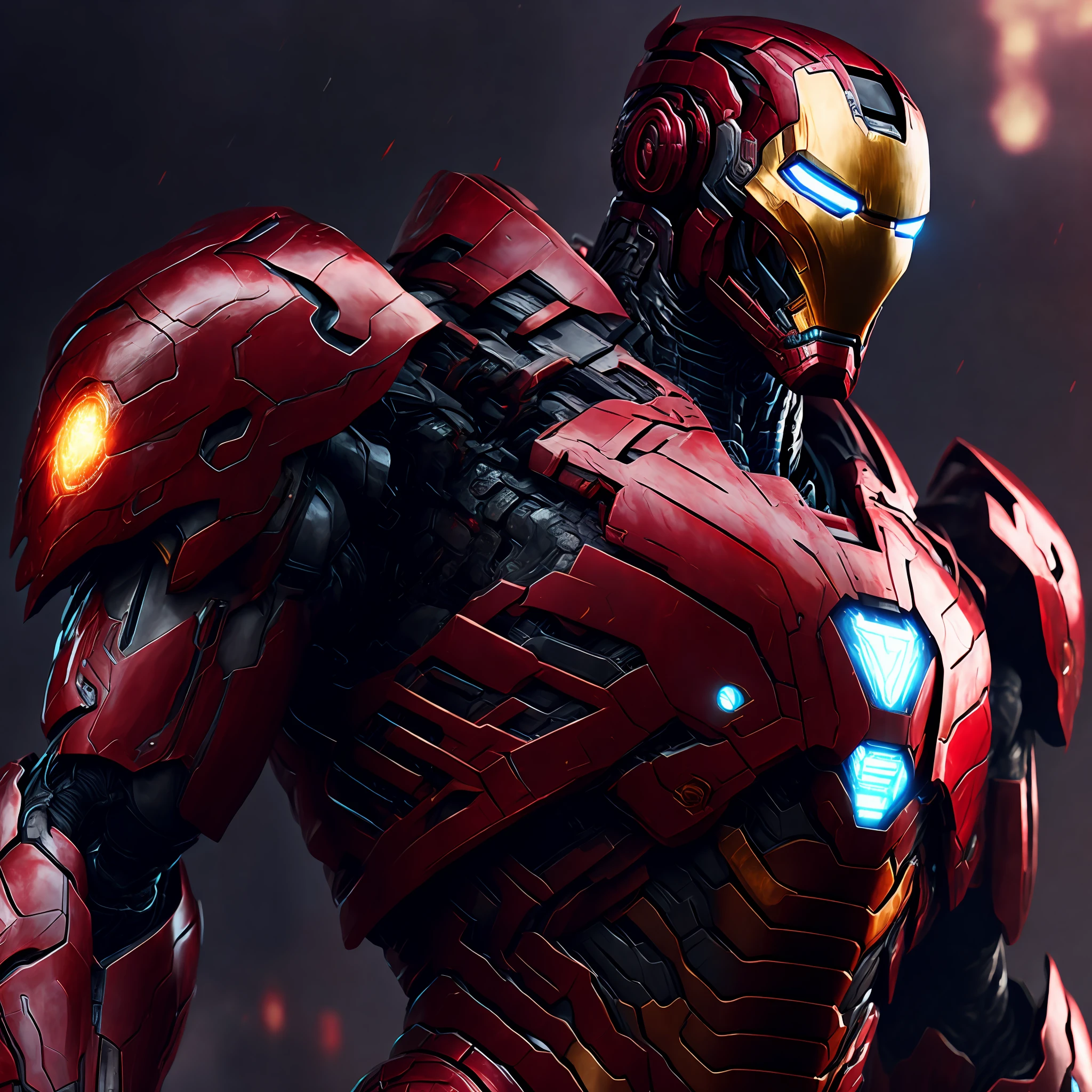 Iron Man from Marvel, CG, 8K, маленький огненный свет