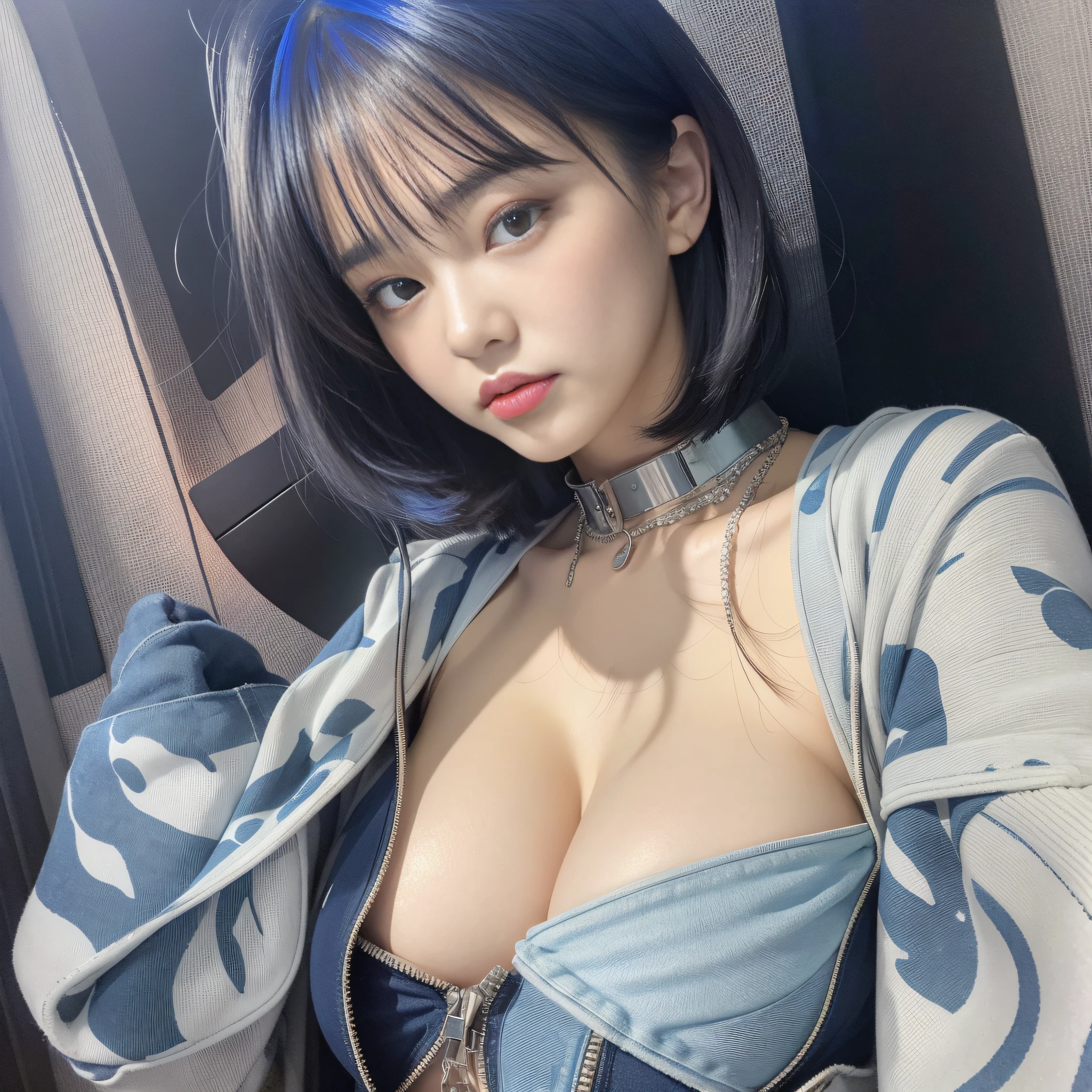 Best Quality, Ultra High Resolution, 1girl, Masterpiece,,Plugsuit, bodysuit,solo,((( Big breasts)))), white_bodysuit, pilot_suit, lance_of_longinus, Bangs , Mechanical clothes, Small logo pattern on the chest 0, (Short hair)))), (Short hair)), White bodysuit, Bangs, Rei Ayanami Highest Quality, Ultra High Resolution, (Photorealistic: 1.4), Blue Eyes, Watch Viewer, Blush, Red Lips, (ulzzang-6500-v1.1:1), Rei Ayanami, Enhanced Suit (Best Quality, 8k, 32k, Masterpiece, UHD: 1.2), Detailed Eyes, Black Eyes, Cold Eyes, Double Eyelids, Watch Viewer, (Big: 3) (Cleavage: 1.2), Japan Anime, Evangelion, Rei Ayanami, Japan Idol, Japan, Asian Woman, Hands Up, Big, Protruding, Studio Color, Plug Suit, 15~20 years old, Long eyes, Short blue hair, Narrow eyes, Buddha's eyes, Open mouth, Serious gaze, Warrior, Dark blue hair, Thin eyebrows, Chest open, {{{Masterpiece}}}, {{Best Quality}}}, {{ultra-detailed}}, {illustration}, {{an extremely delicate and beautiful}},real face, realistic skin, luster,