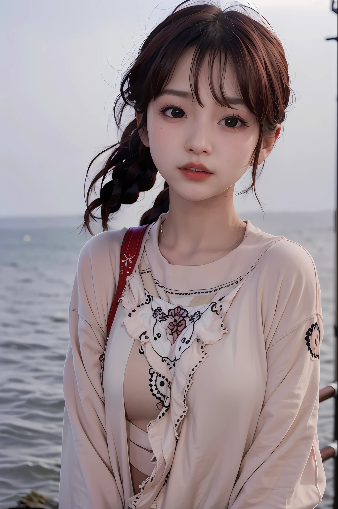 8k, RAW photo, best quality, masterpiece,realistic, photo-realistic,,1girl,,upper body,close-up,bow JK_tiel,