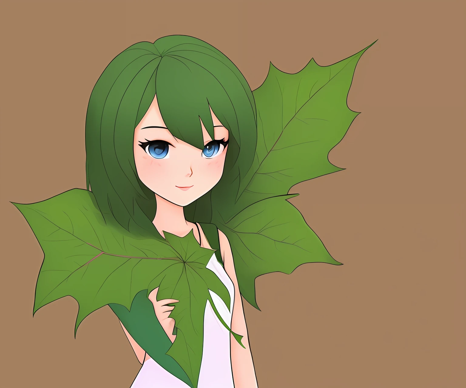 Leaf cartoon girl