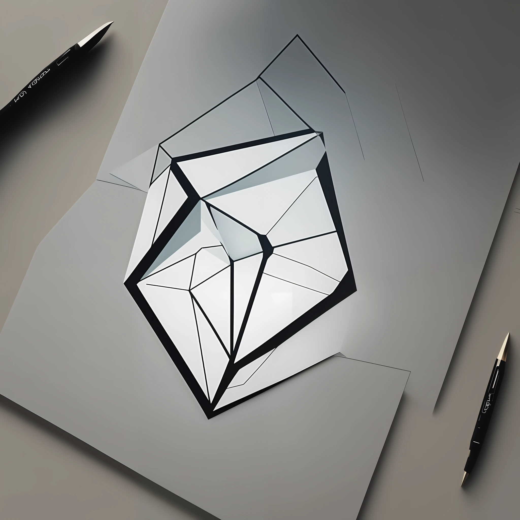 geometric minimal diamond, logo, line, simple --auto --s2