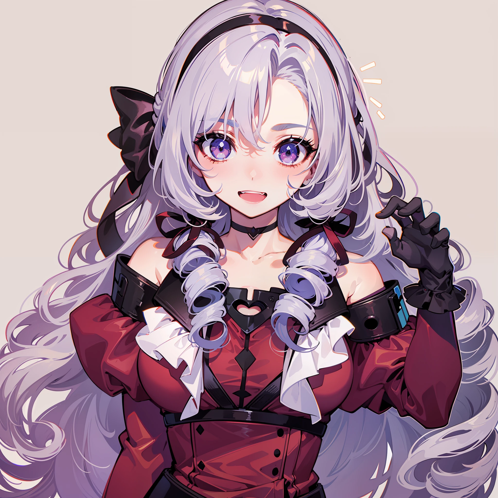A big smile, a flashing face, wide-open eyes, surprised eyebrows, a wide-open mouth,