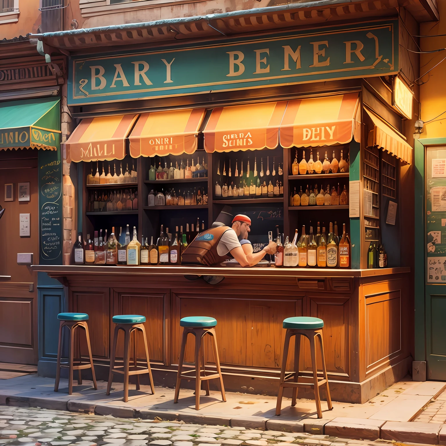 Rome simpsons drinking beer in a realistic bar --auto --s2