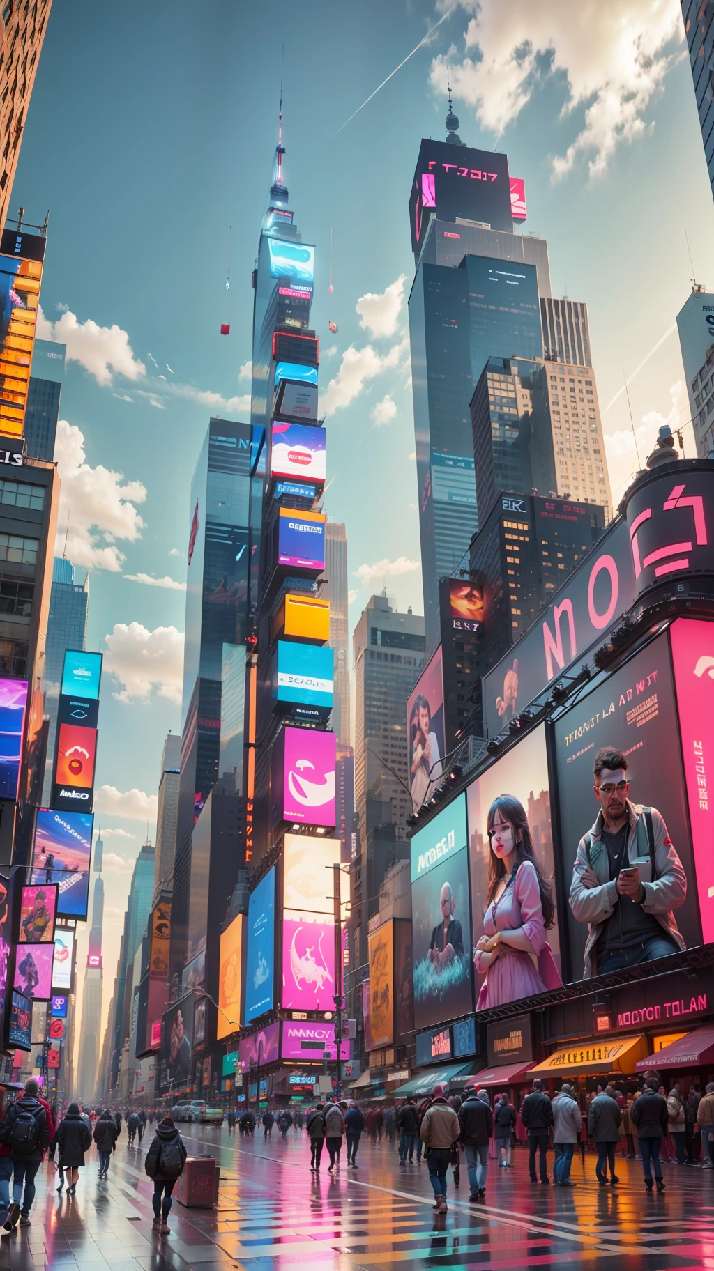 Times square, New York, well detailed, masterpiece, beautiful image, high resolution, reality, 4k --auto --s2