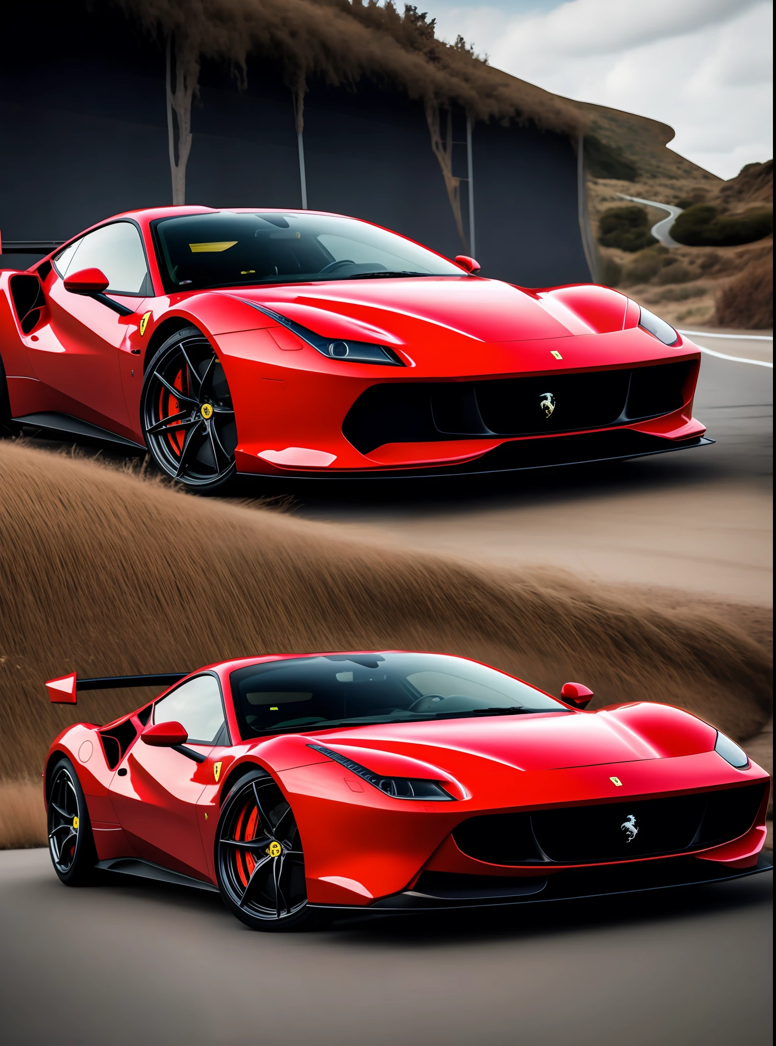 Ferrari red 8 tyres 8k
