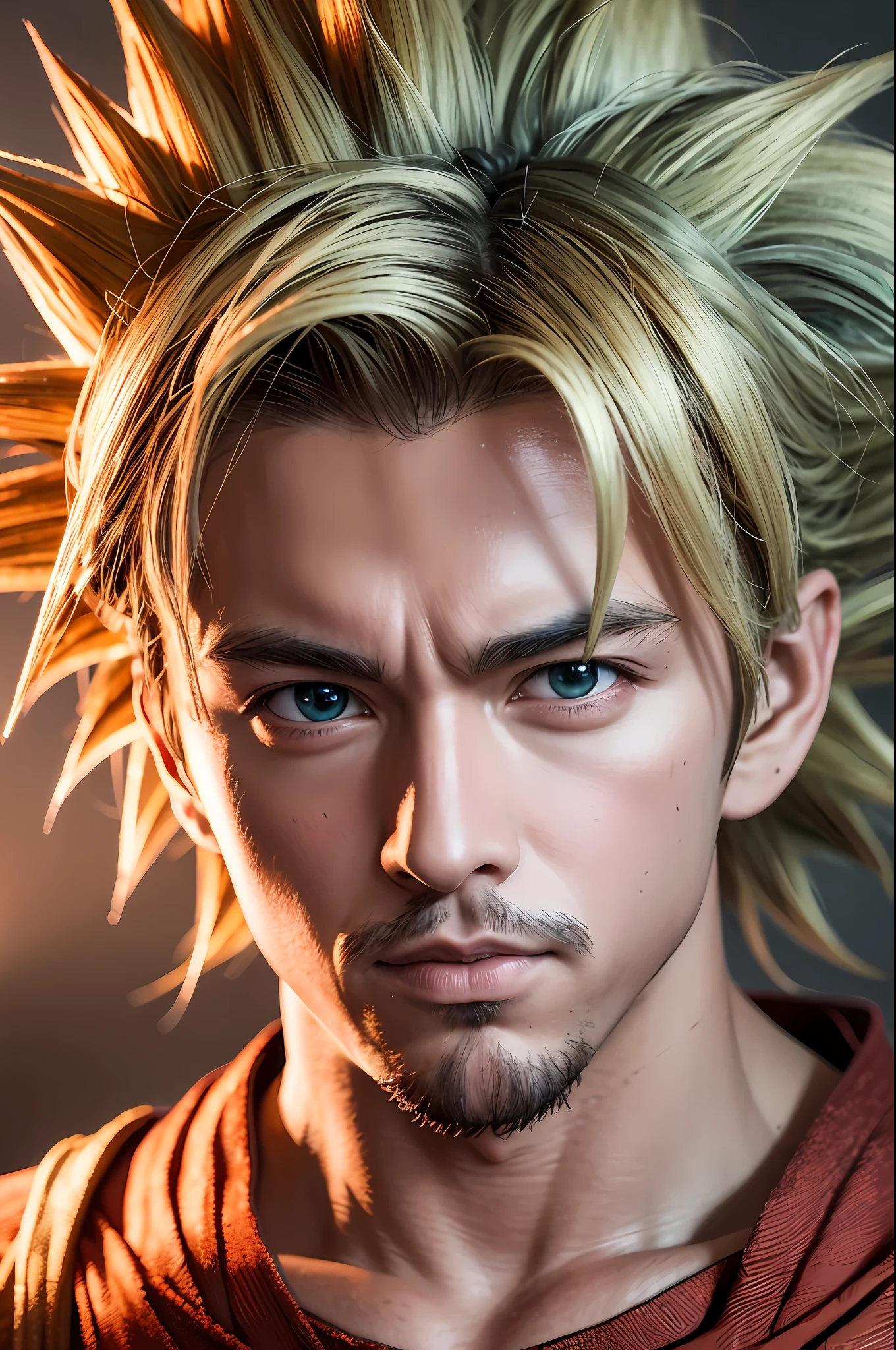 High definition picture quality, 8k photo, intricate details: 1.2, cinematic lighting, Goku anime, style dragon ball z, , , , , , --q 1, DSLR --v 6 --s2