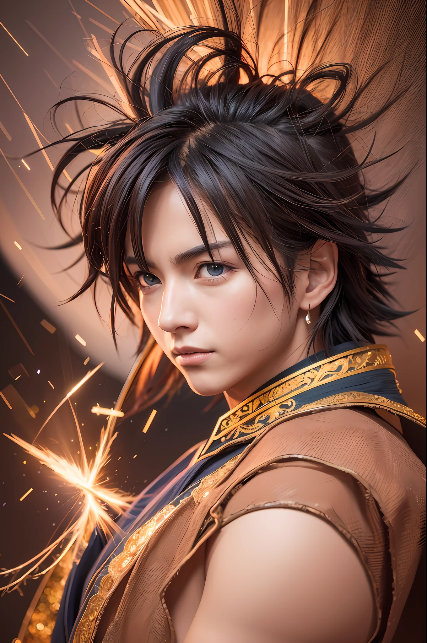 High definition picture quality, 8k photo, intricate details: 1.2, cinematic lighting, Goku anime, sayagin, , , , , , --q 1, DSLR --v 6 --s2
