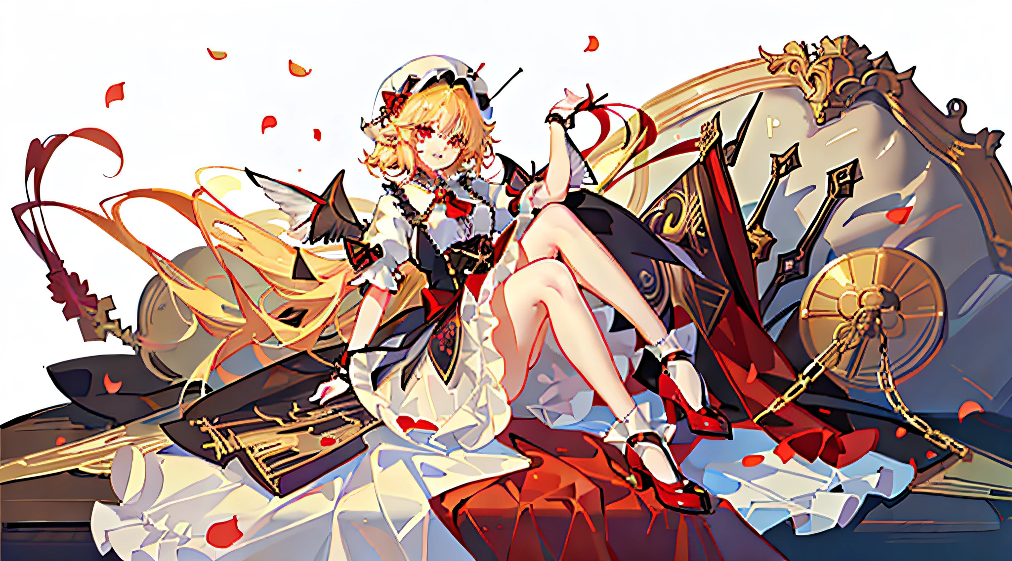 Unified 8K , Super Detailed, Beautiful and Aesthetic, Masterpiece, Best Quality, Flandre Scarlett, touhou, SSR card illust