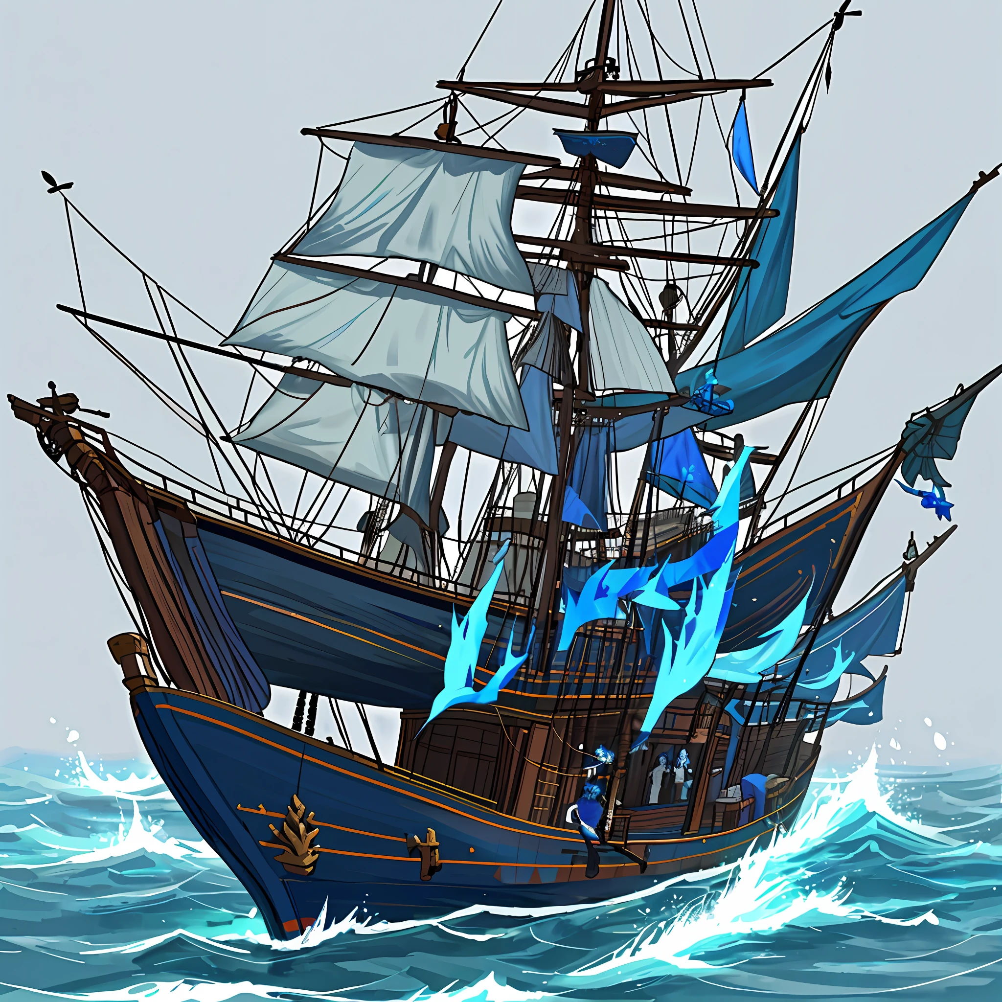 blue ship