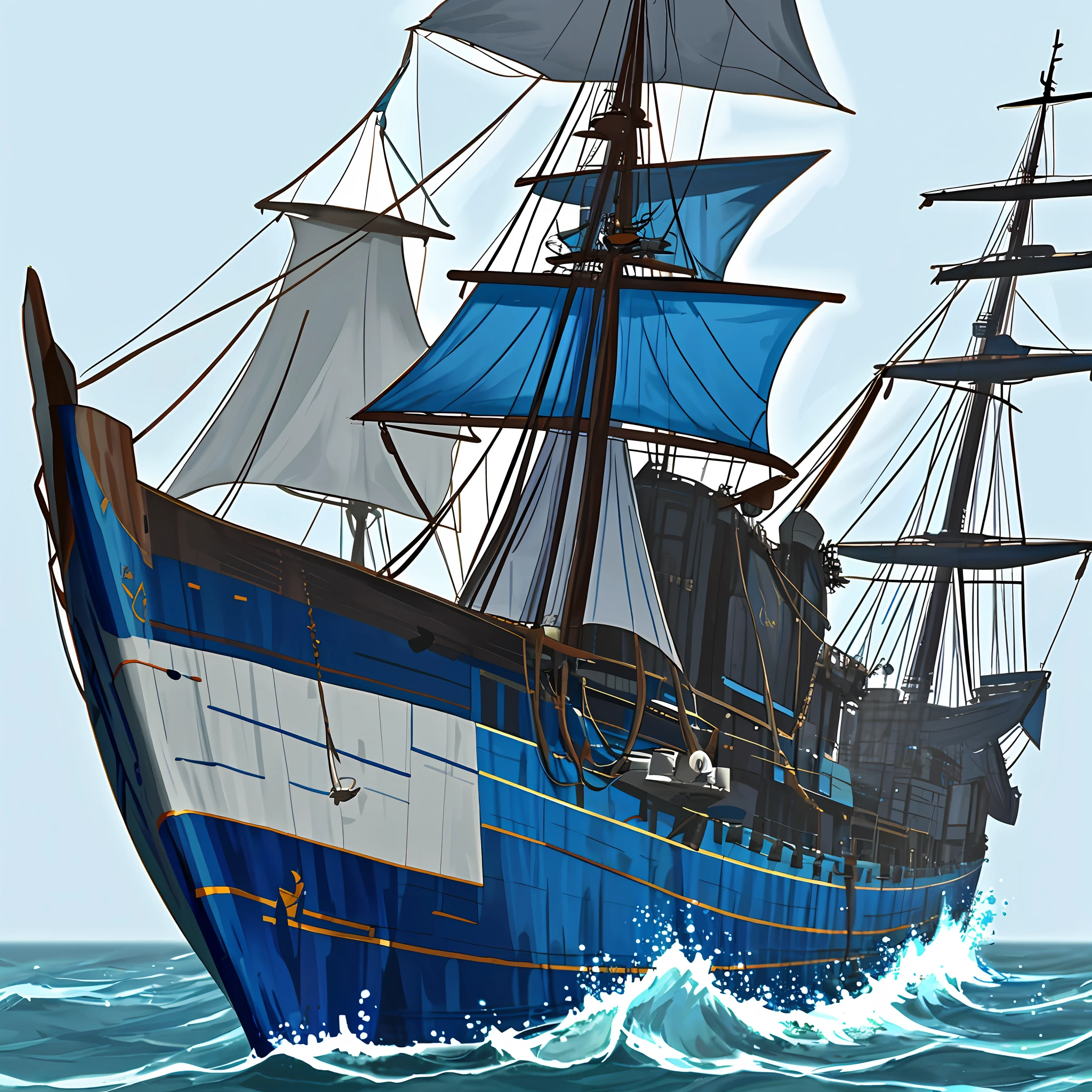blue ship