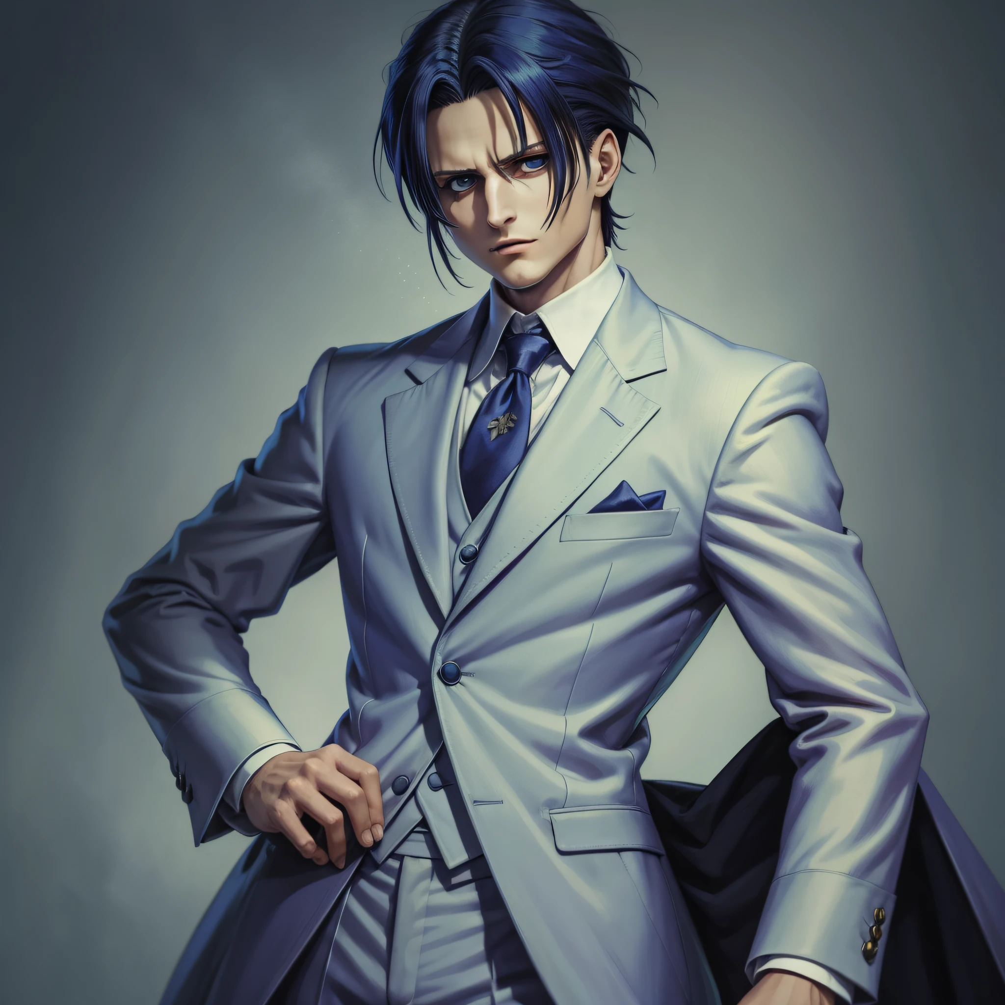 ((masterpiece, best quality)) chrollo lucilfer From hunterxhunter, dressed in a suit
