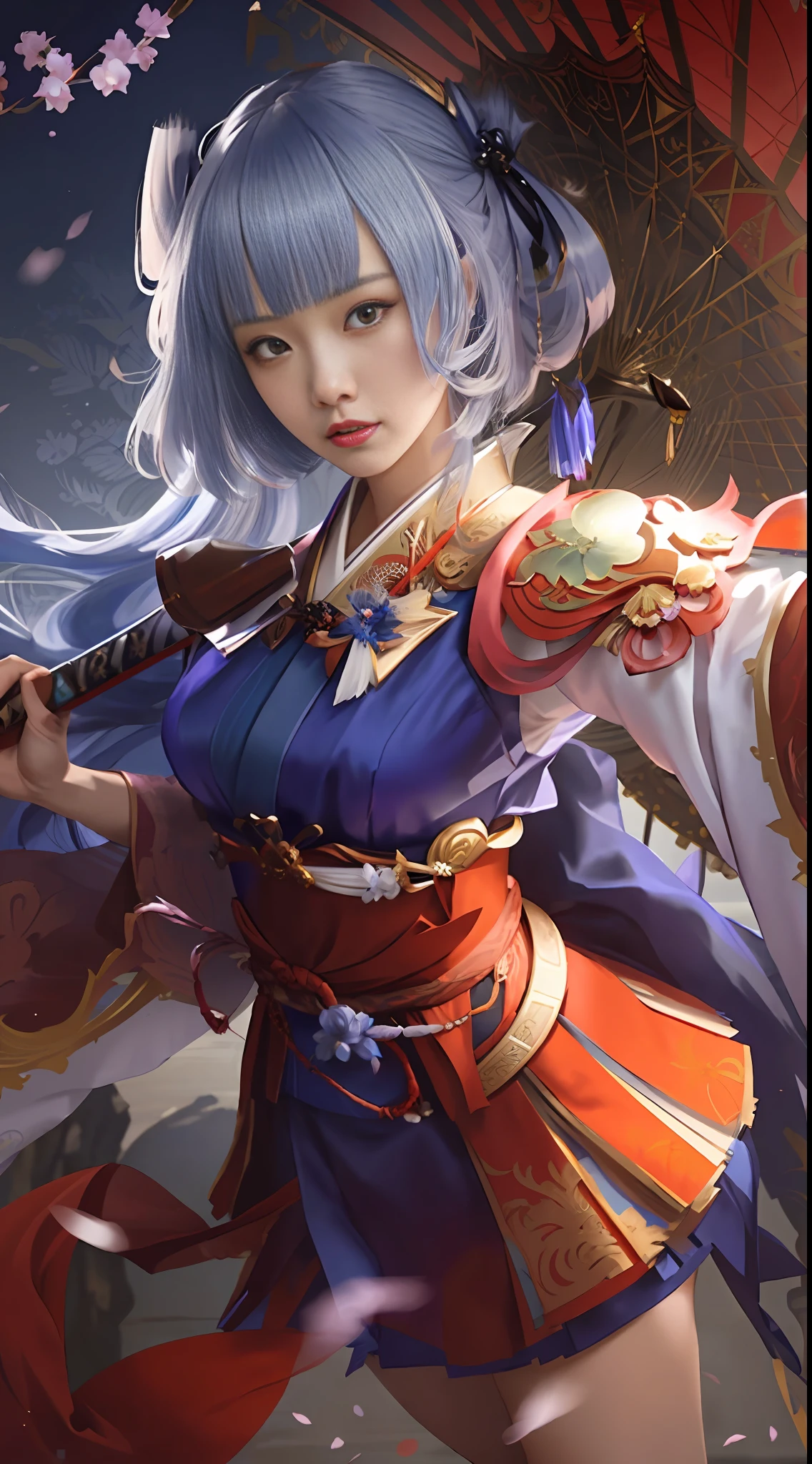 a close up of a woman in a dress holding a sword, onmyoji detailed art, onmyoji portrait, onmyoji, style artgerm, extremely detailed artgerm, trending artgerm, style of artgerm, ayaka genshin impact, ! dream artgerm, artgerm lau, ayaka game genshin impact