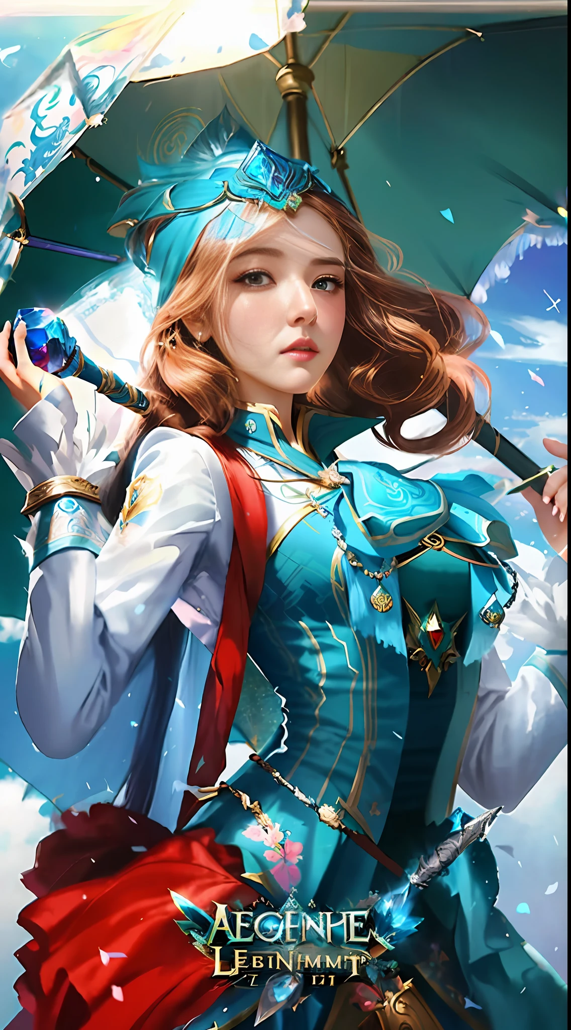 a close up of a woman holding a umbrella in the sky, crystal maiden, extremely detailed artgerm, cushart krenz key art feminine, maya ali as a wind mage, style artgerm, artgerm lau, valentina remenar, miss fortune league of legends, artgerm style, ruan jia and artgerm, miss fortune