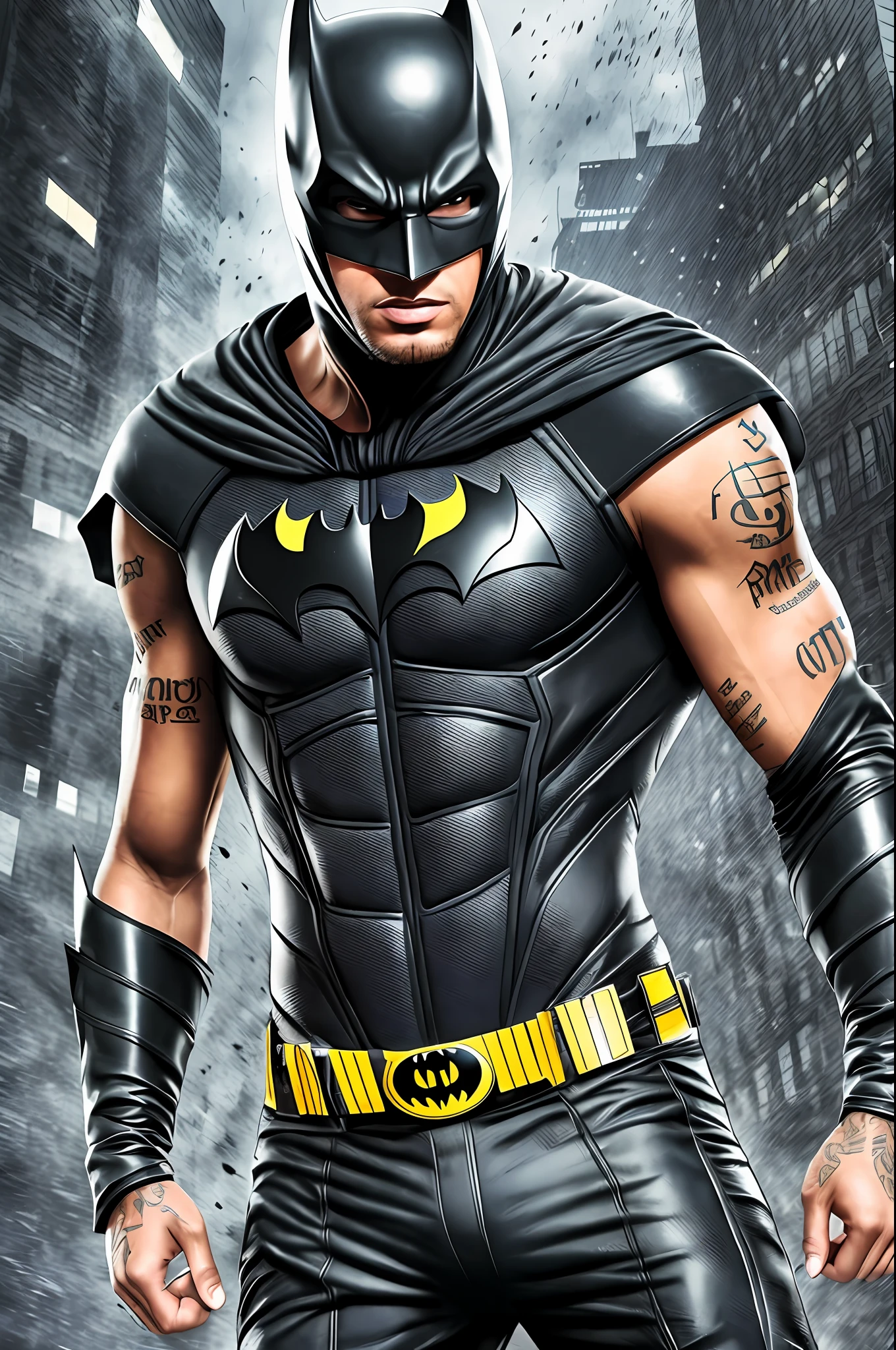 Neymar as Batman, RAW Photo, realistic photo, detailed, ultra resolution, 64k, --auto --s2