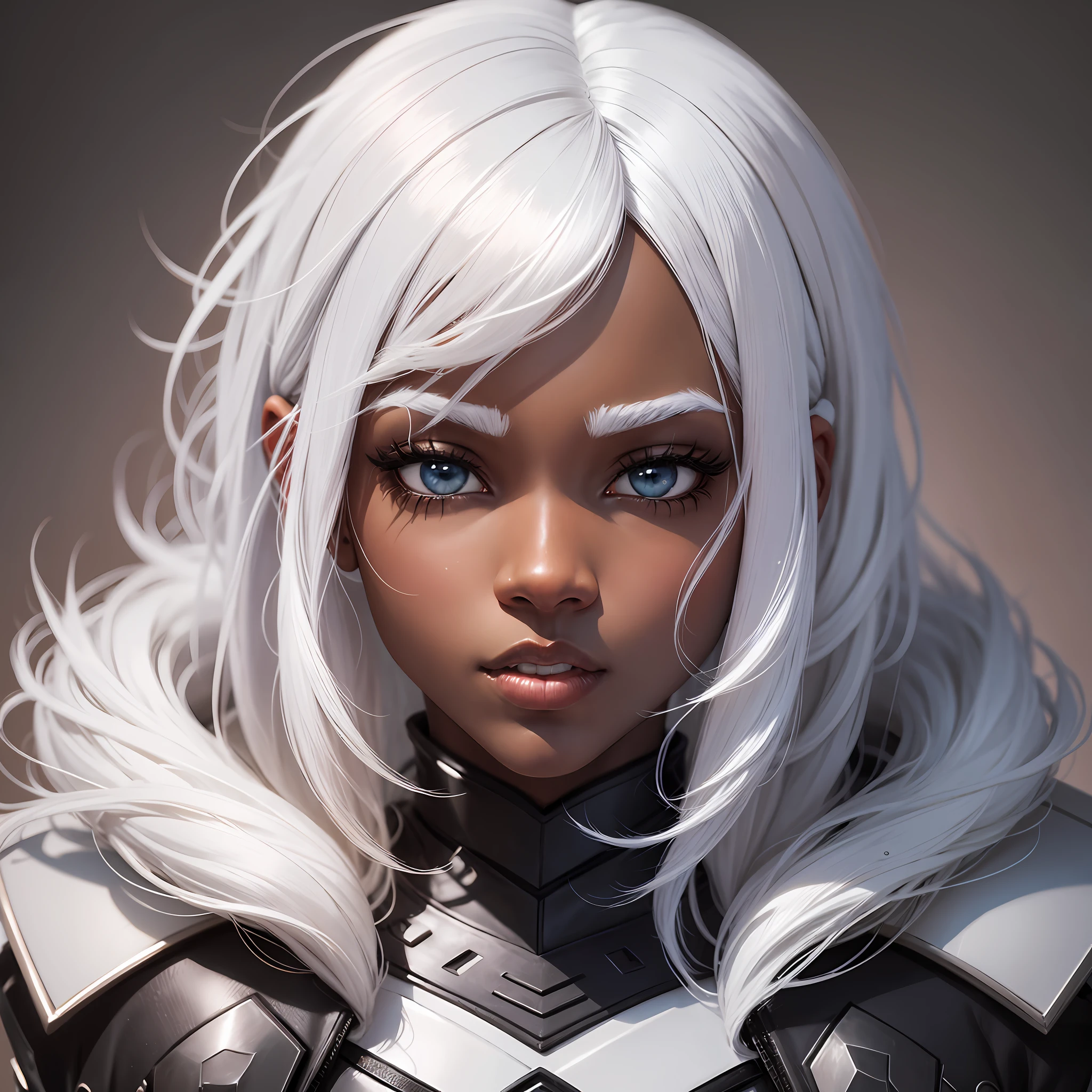 Create for me a black character with white hair --auto --s2