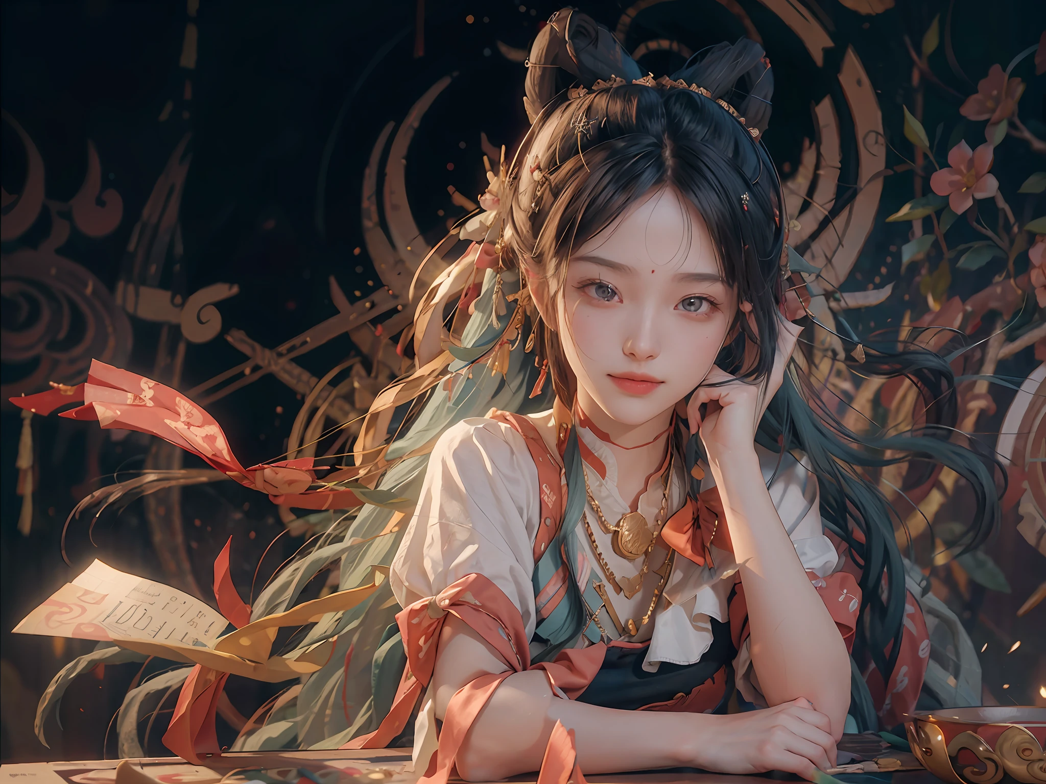 The fingers are discordant, the arm is added, and the right hand is placed on the table