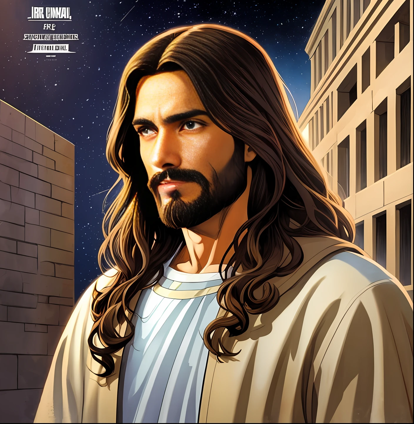 Jesus in comic drawing from the art of jw.org, happy face