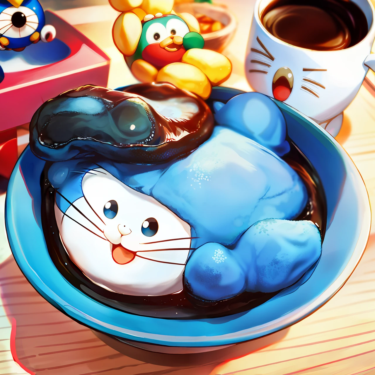Doraemon is eating