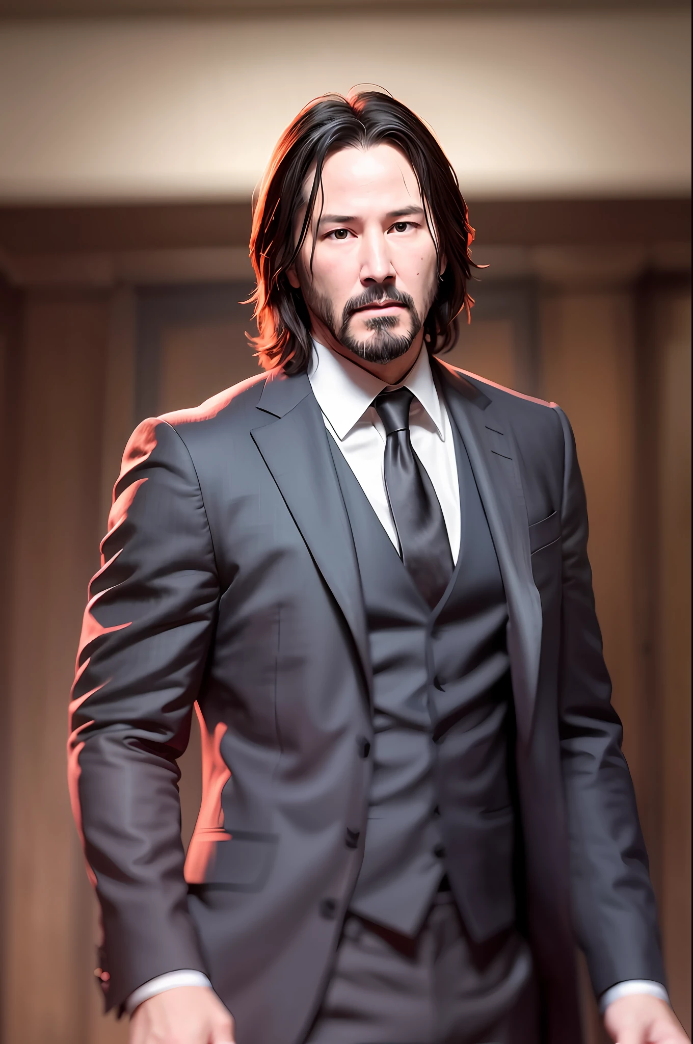 High definition picture quality, 8k photo, intricate details: 1.2, cinematic lighting, american actor keanu reeves, John Wick 4, , , , --q 1, DSLR --v 6 --s2