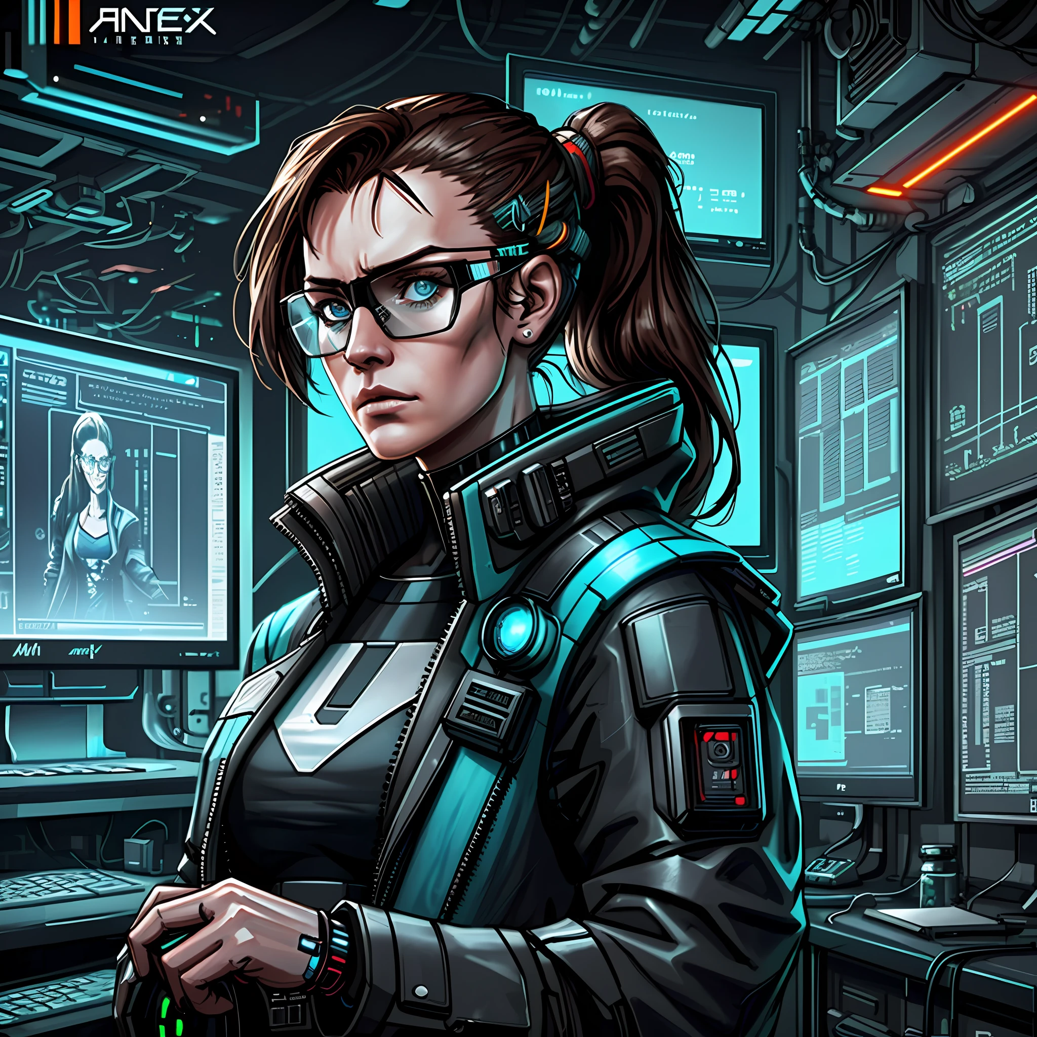 of SeaArt
Txt2Img
12:49:17
"(White Cyberpunk Coatt:1) (1woman) Dark Theme :: Focus on Closeup Face, Serious Face, :: Long Brown Hair Stuck in Ponytail :: Fringe :: Ultra realistic futuristic scientist scifi cyberpunk athletic woman, Cyberpunk nerd glasses, ((Laboratory room background with many computer screens, SciFi High Tech Cyberpunk)) :: Cool Cyberpunk Coat Suit :: Natural Lighting :: Bokeh :: 8K :: Best Quality :: Masterpiece :: insanely detailed:1.5"