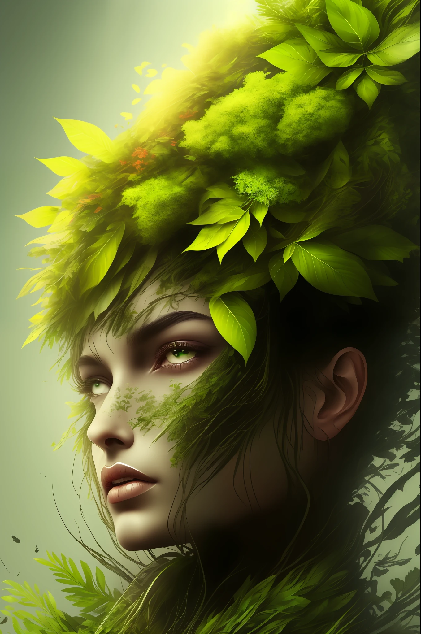 Full of greenery. Artistic. Smartphone wallpapers. smoky