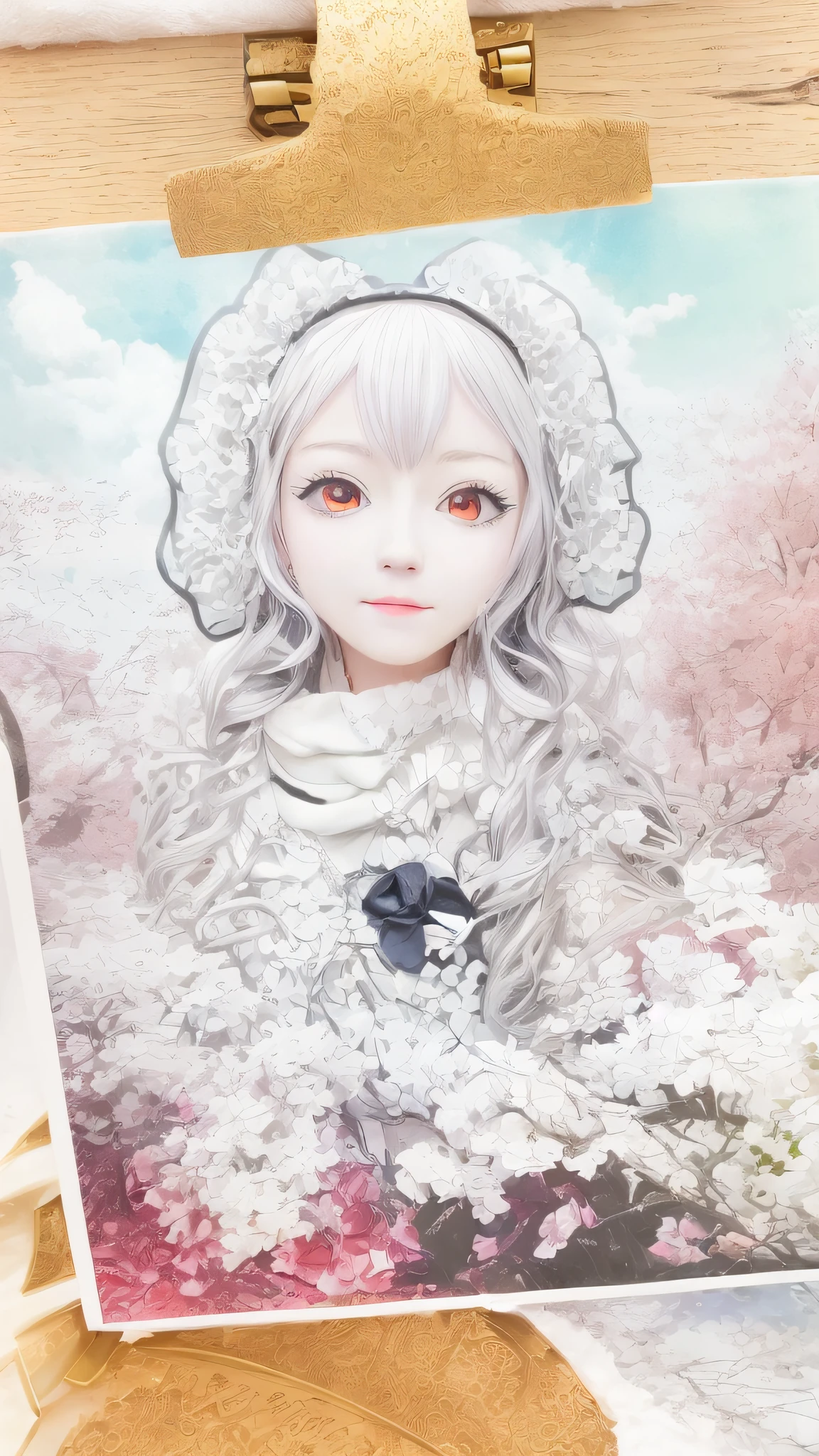 Anime girl with a horned headdress and a white scarf, Lily from Black Clover happy!!!, !! Belle!!, from Black Clover, Belle!!, byakugan eyes, Shiro from Deadman Wonderland, Hannah Yata, Lily in Slug Sage mode, in the anime series Black Clover, official art.