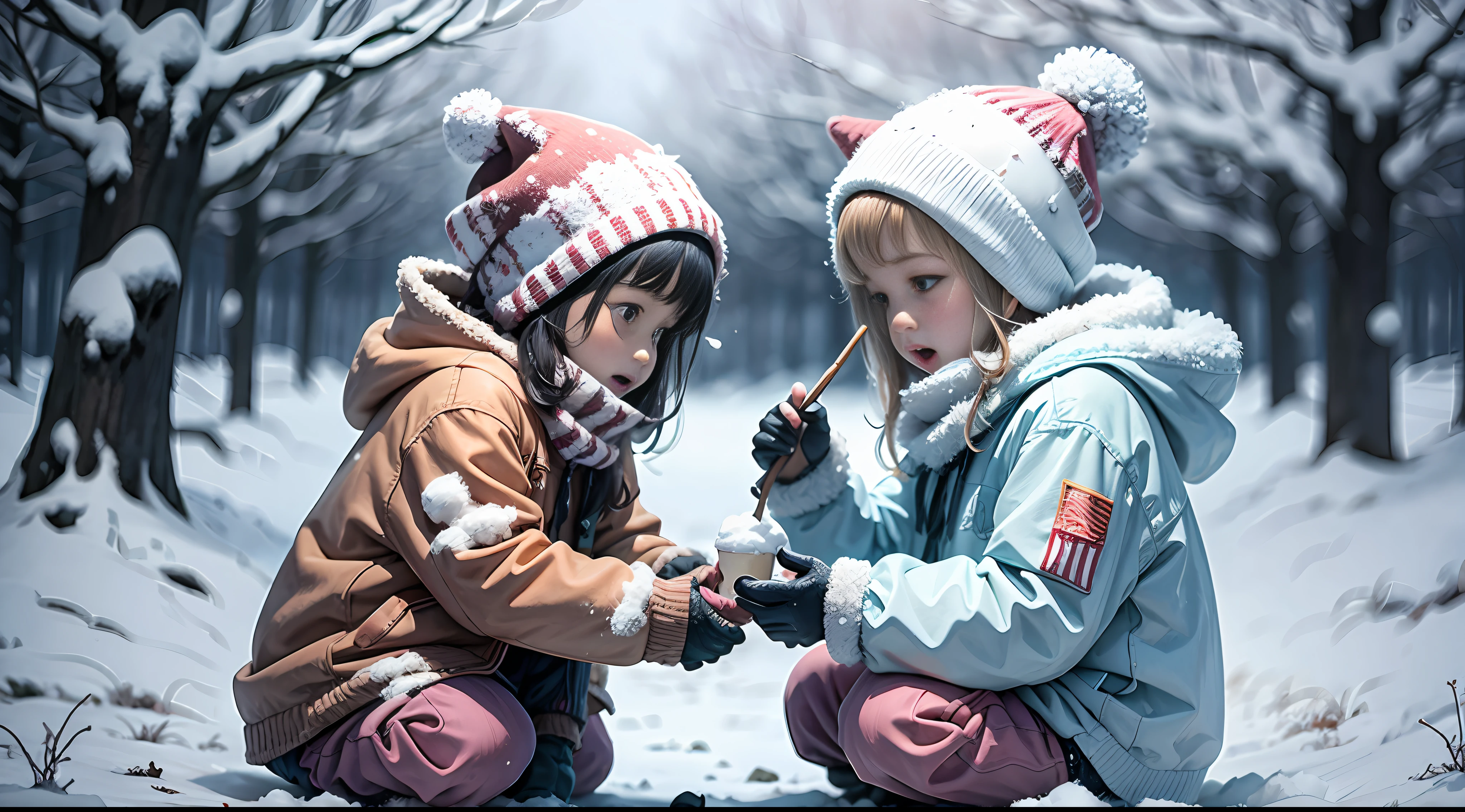 Children playing in the snow