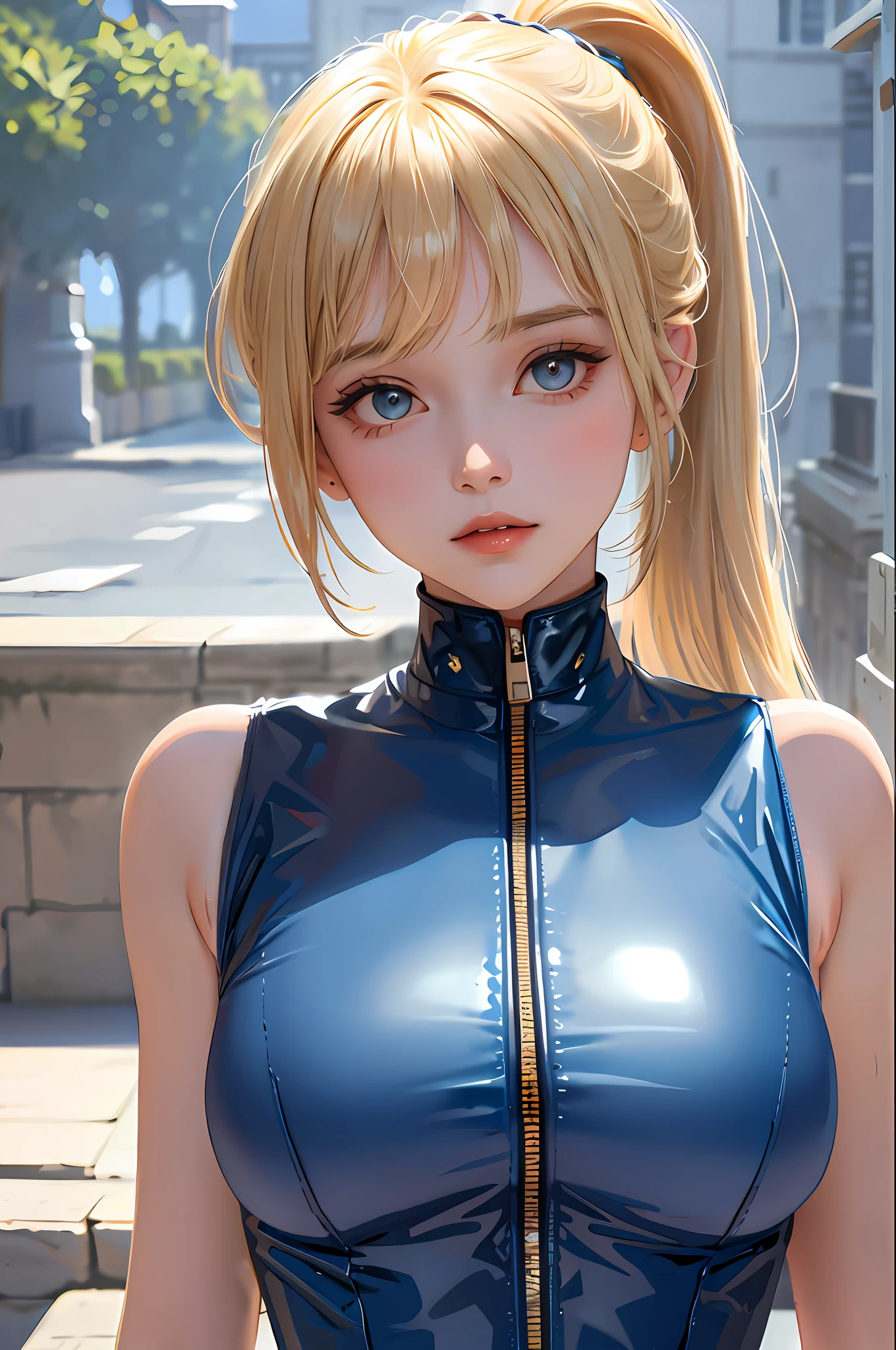 Blue bodysuit