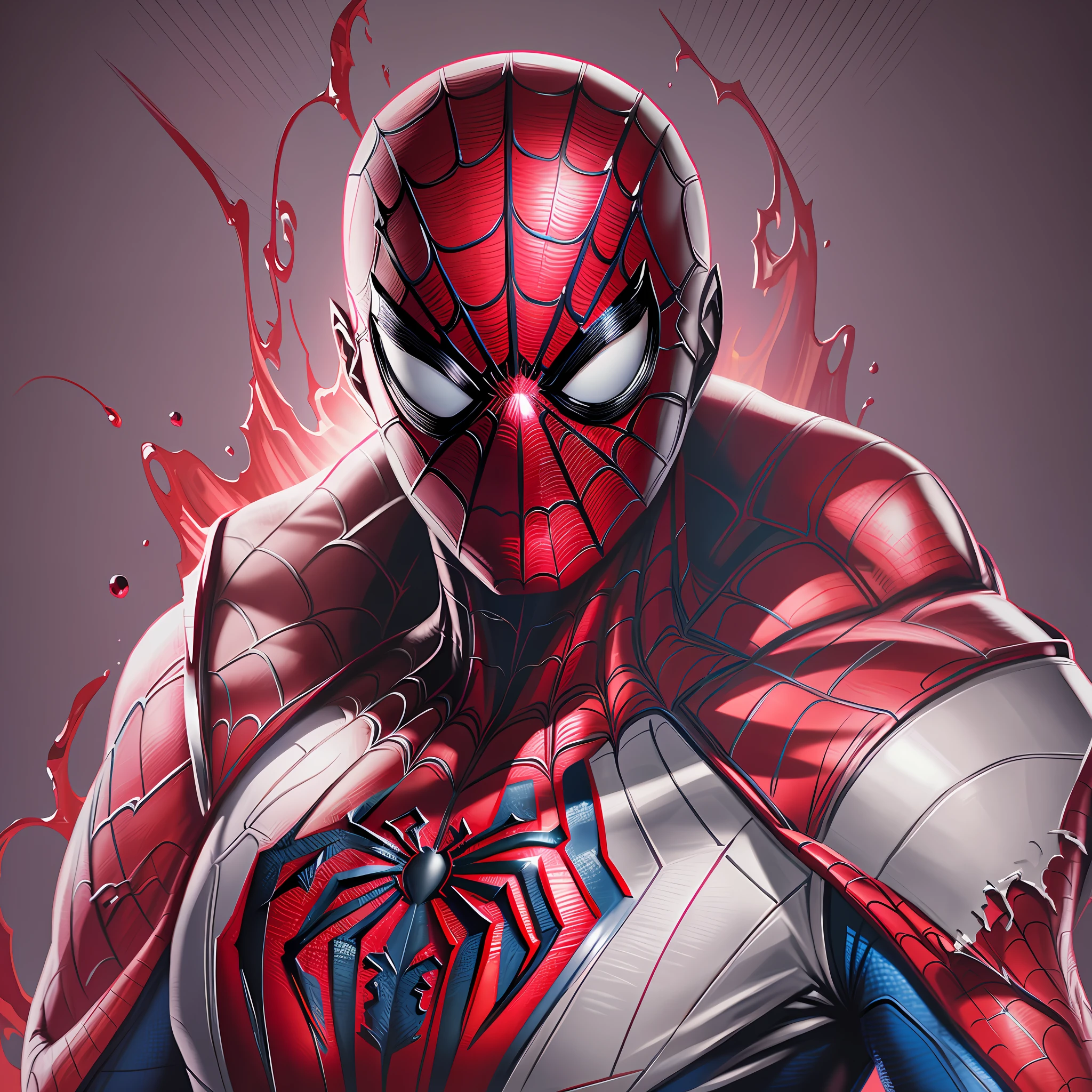 Spiderman portrait, White background, highly detailed image, 8k, amazing illustration.