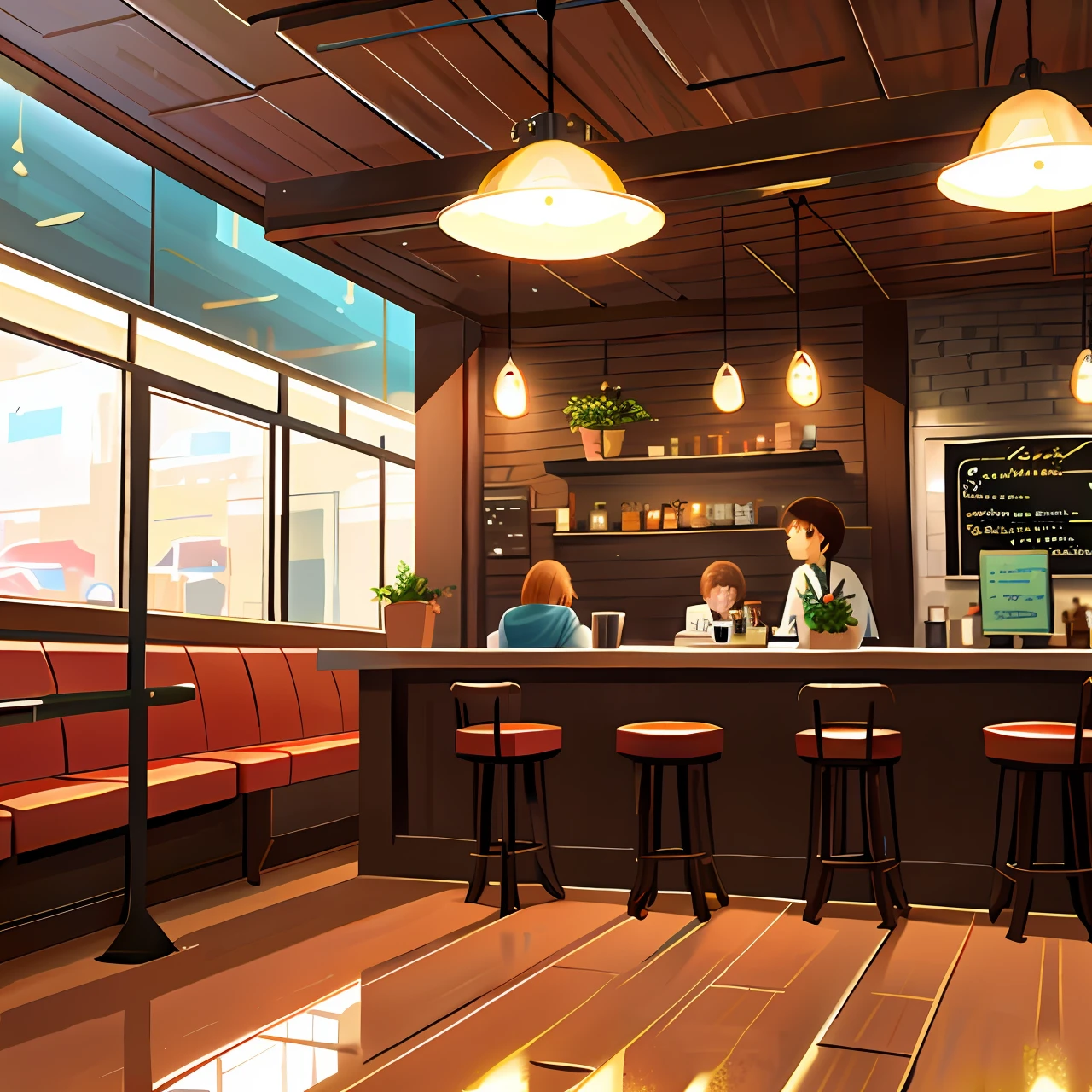 Make a picture of a coffee shop