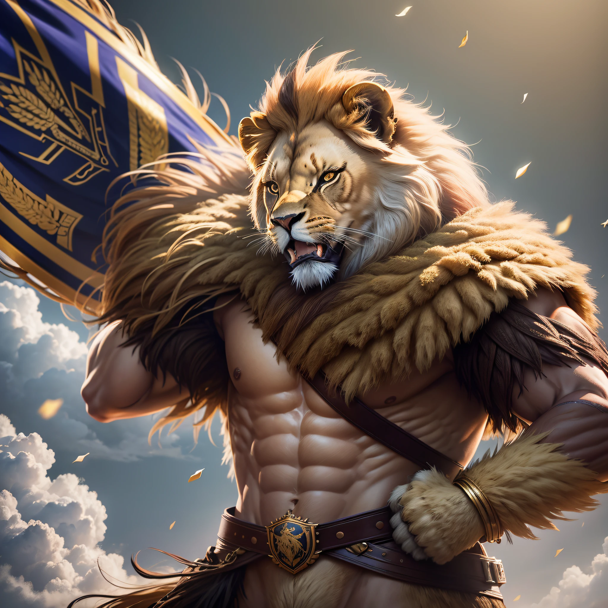 (ec victory with a lion tearing the shield) 8k, uhd, low lighting servera, high quality, sharp focus, Fujifilm XT3 --auto --s2