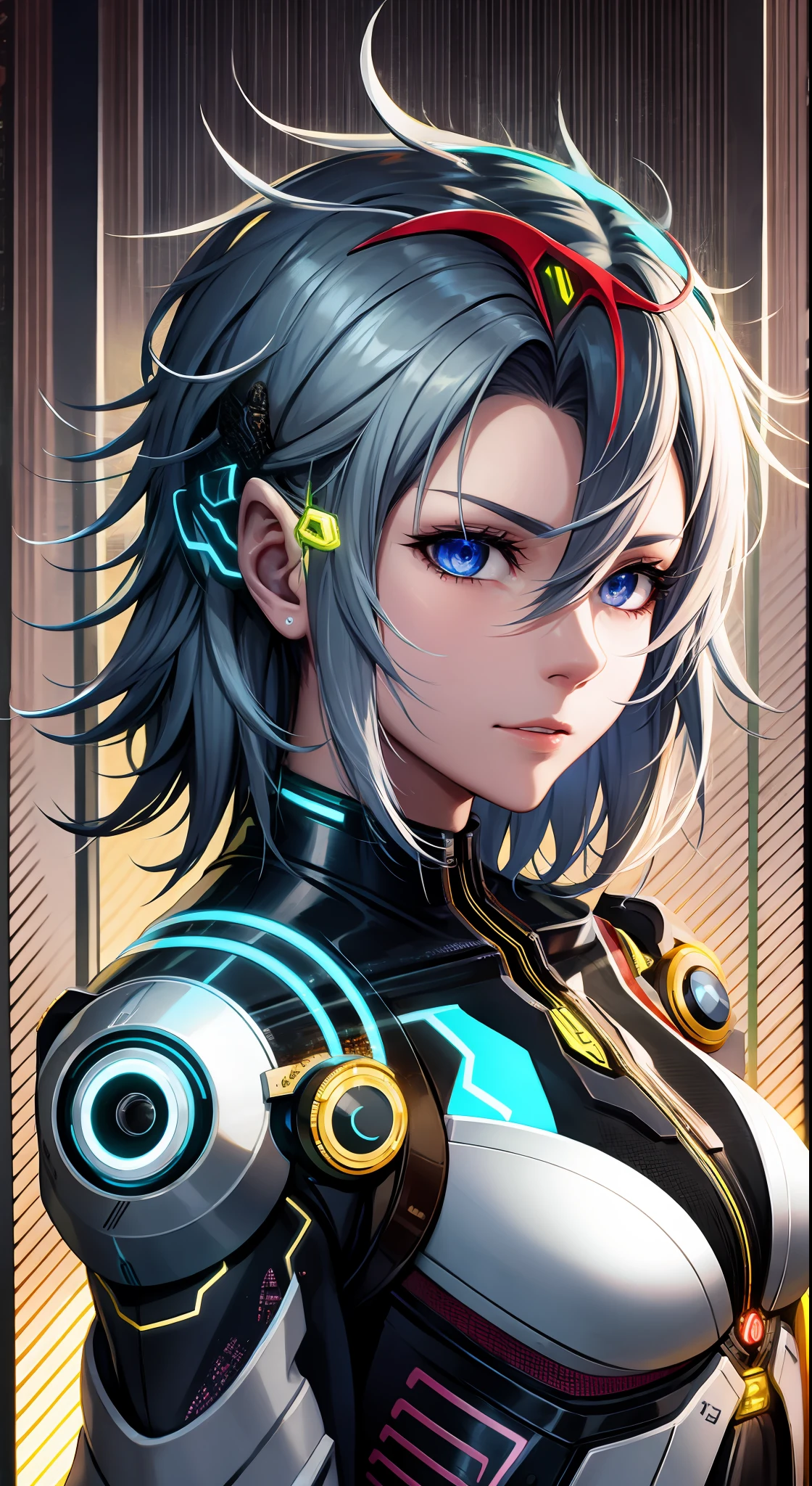 (realistic:1.4),Generate an detailed male Human cyborg hybrid, this prompt creates a captivating depiction of a detailed Human cyborg hybrid, showcasing the seamless fusion of organic and mechanical and cybernetic elements. The fighter class cyborg should possess advanced technology, seamlessly integrated with its biological features, resulting in a formidable and visually stunning being that captures the imagination. Strike a balance between the natural world and cutting-edge tech in this one-of-a-kind design, --auto --s2